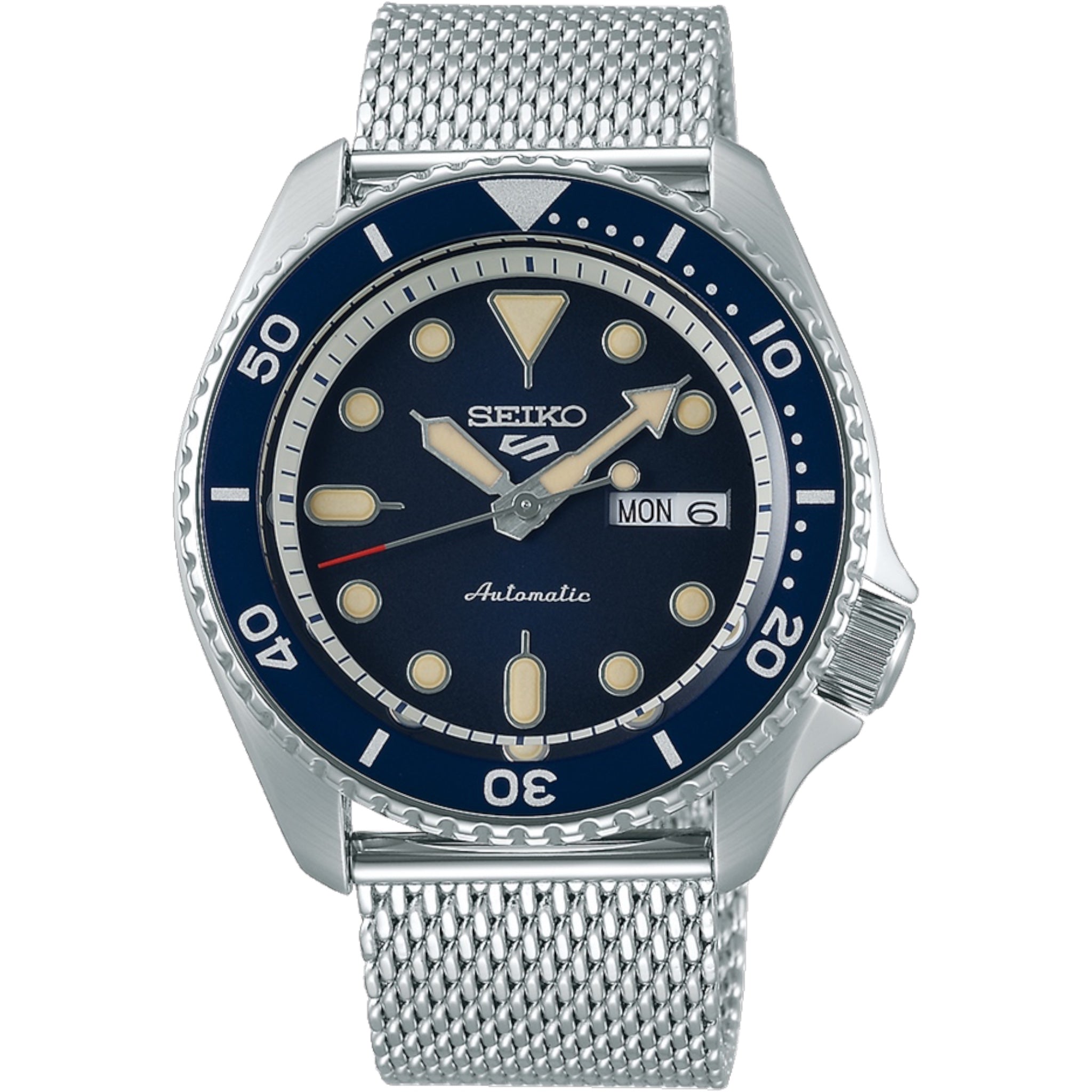 Seiko 5 Sports SRPD71K1 Suits Blue Herren-Automatikuhr mit Stahl-Mesh-Armband