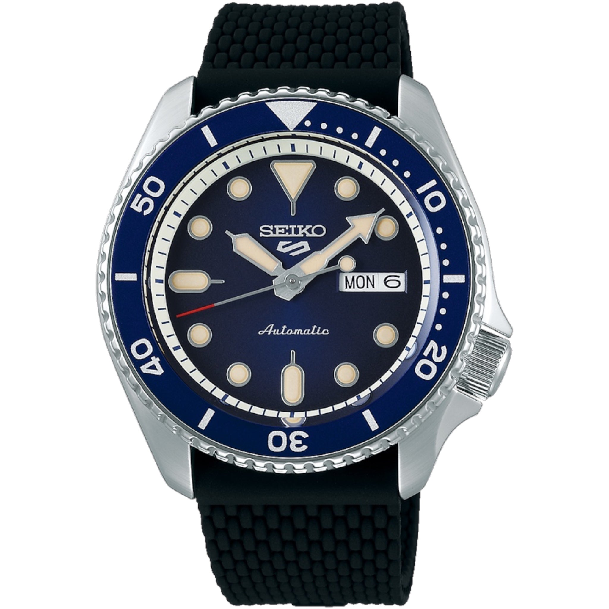 Montre Automatique Homme Seiko 5 Sports SRPD71K2 Suits Bleu Bracelet Silicone