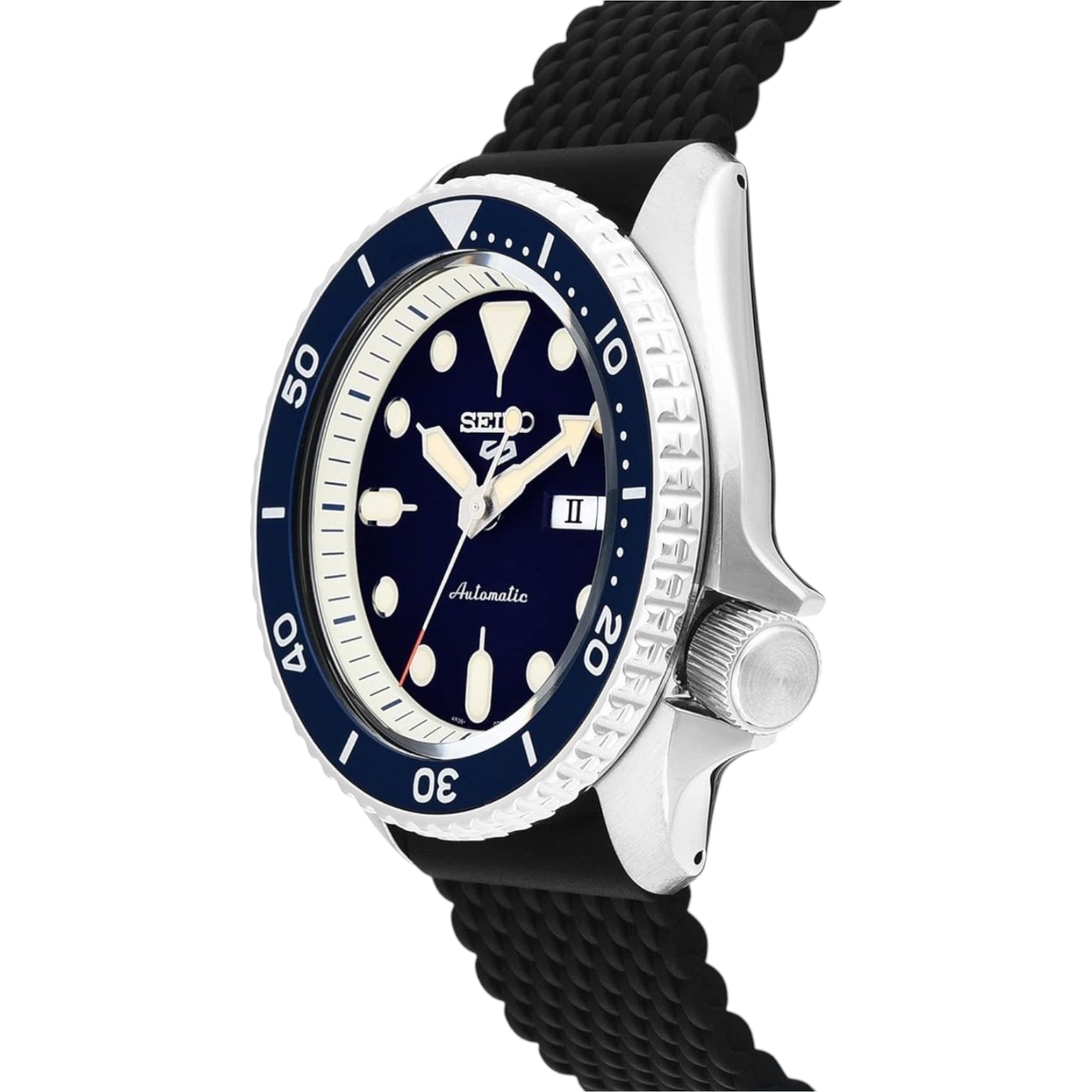 Montre Automatique Homme Seiko 5 Sports SRPD71K2 Suits Bleu Bracelet Silicone