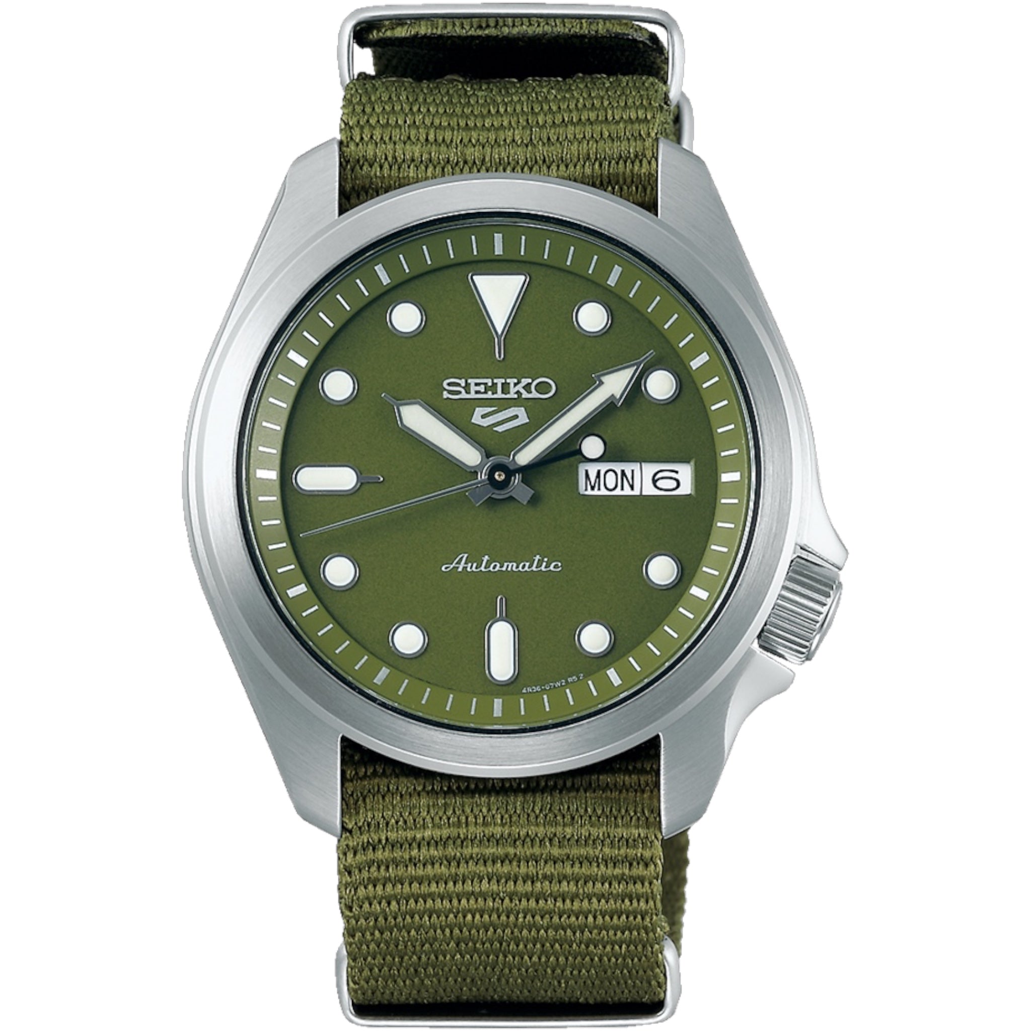 Montre Automatique Homme Seiko 5 Sports SRPE65K1 Vert Bracelet Nylon