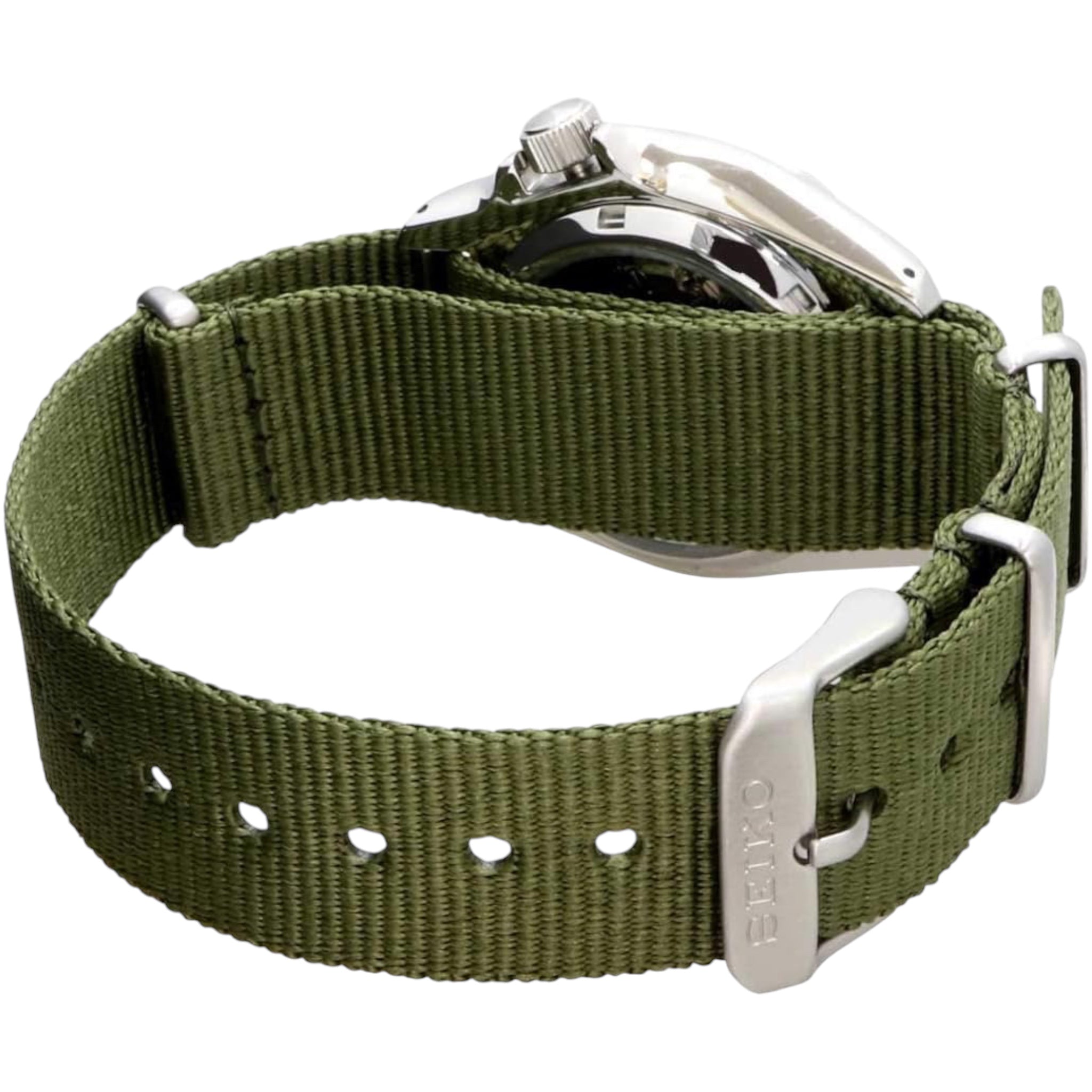 Montre Automatique Homme Seiko 5 Sports SRPE65K1 Vert Bracelet Nylon