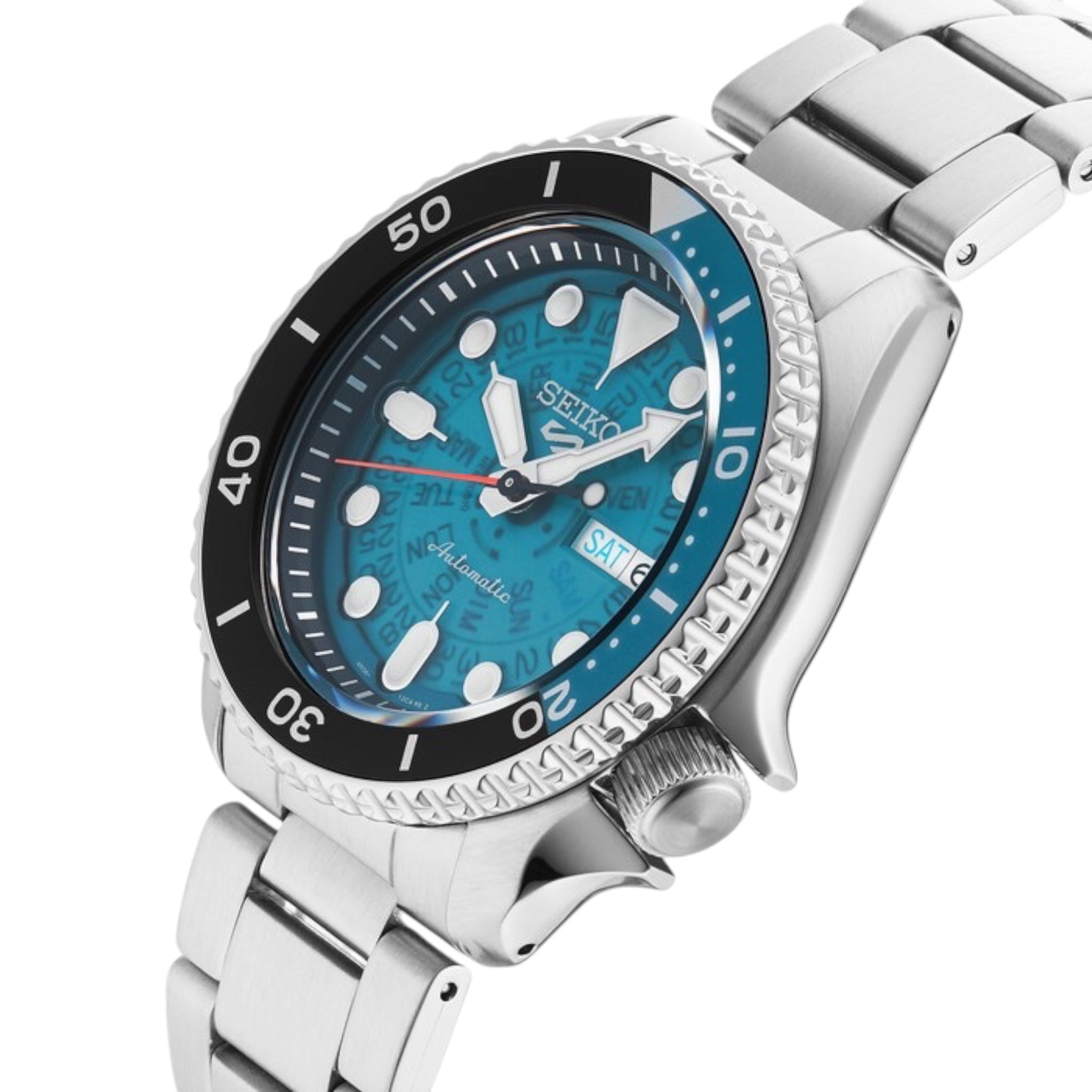 Montre Automatique Homme Seiko 5 Sports SRPJ45K1 Noir Bleu Cadran Transparent