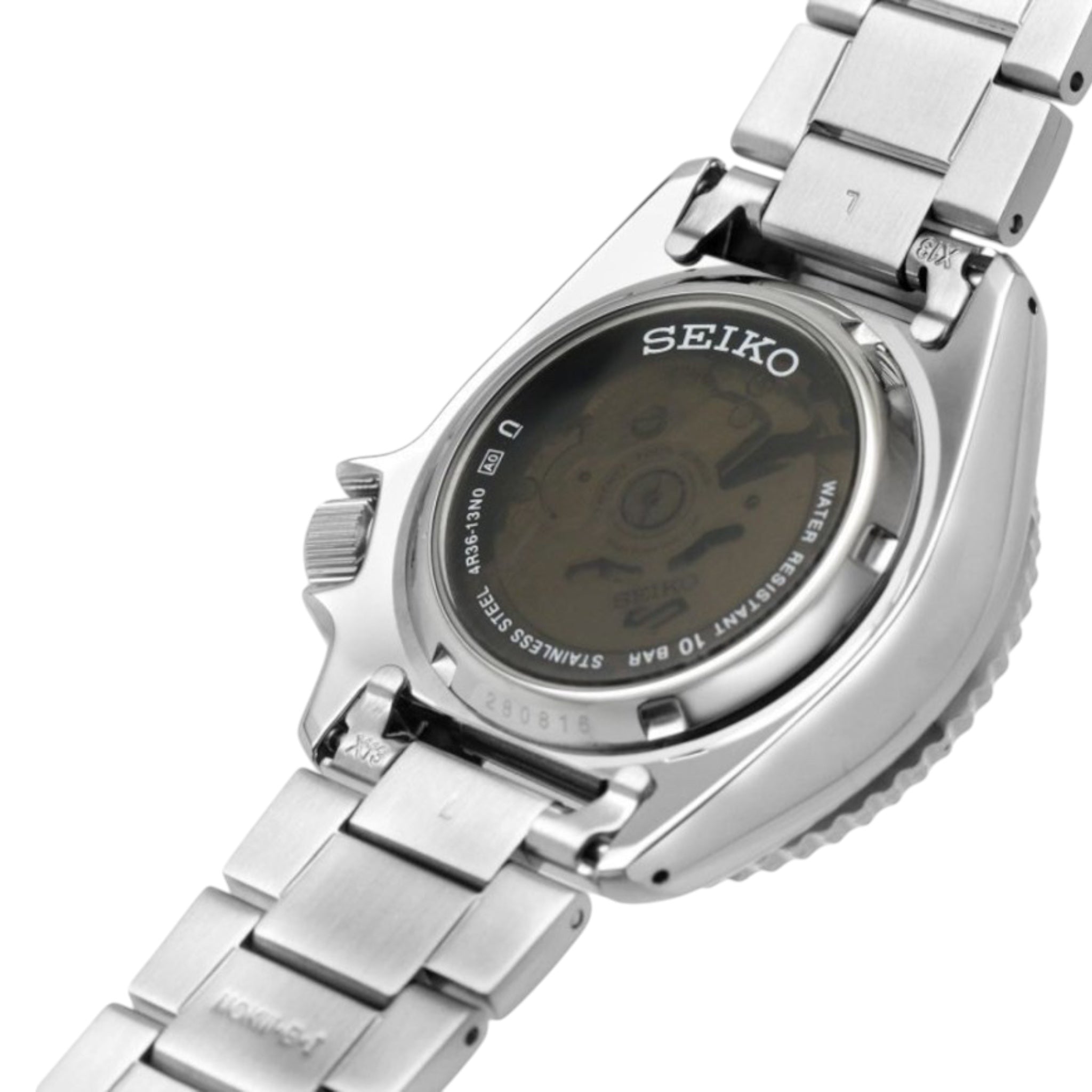 Montre Automatique Homme Seiko 5 Sports SRPJ47K1 Noir Orange Cadran Transparent