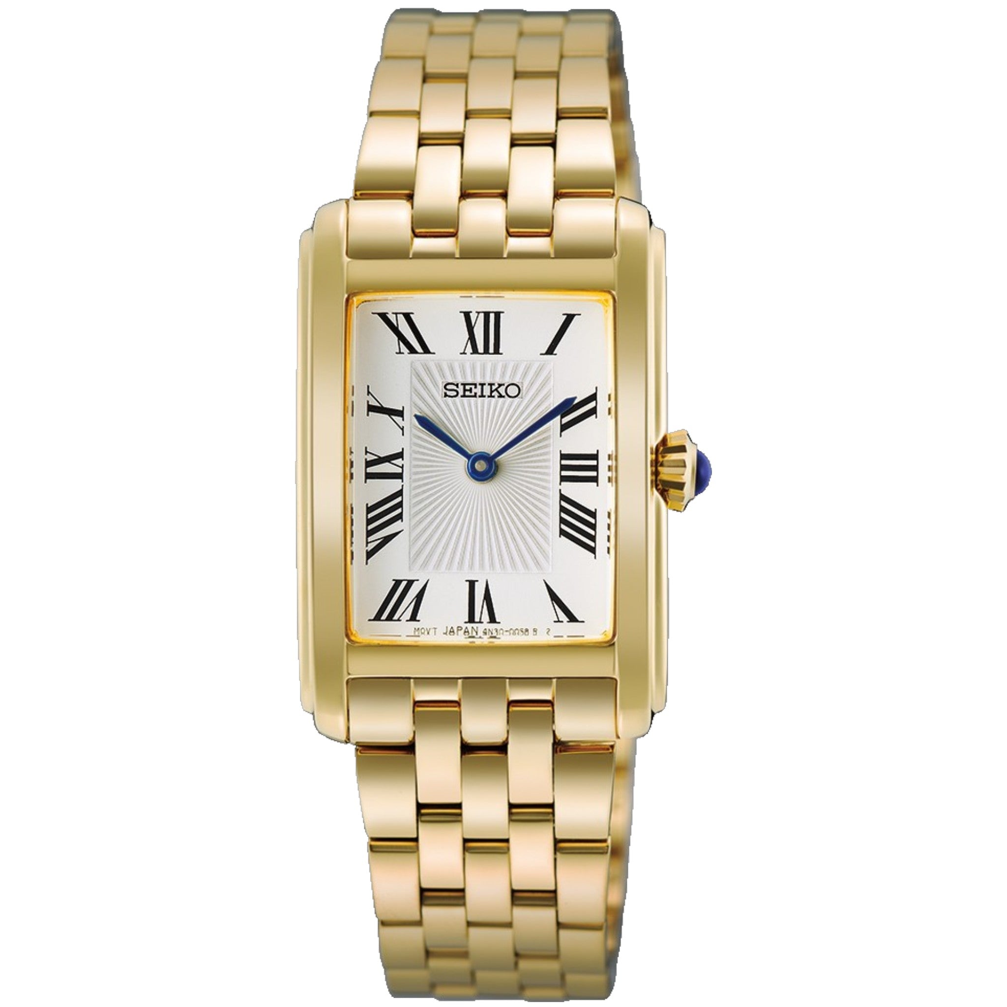 Seiko Classic Rectangular Women's Watch HGG001P1 Gold Plated Roman Numerals