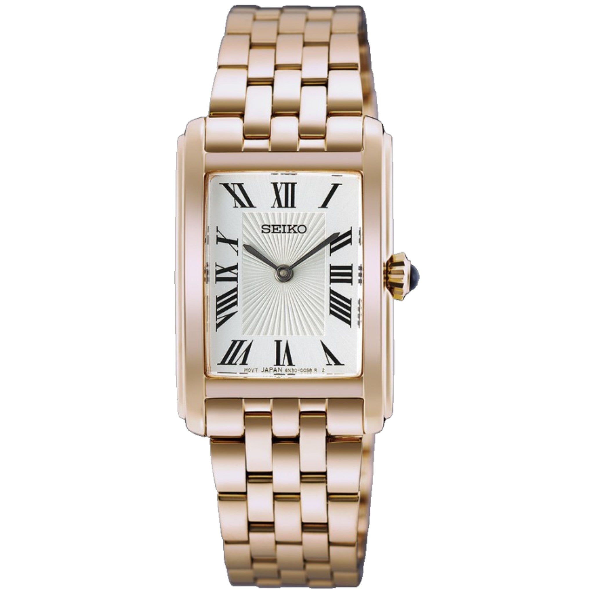 Seiko Classic Rectangular Women's Watch HGG002P1 Rose Gold Roman Numerals
