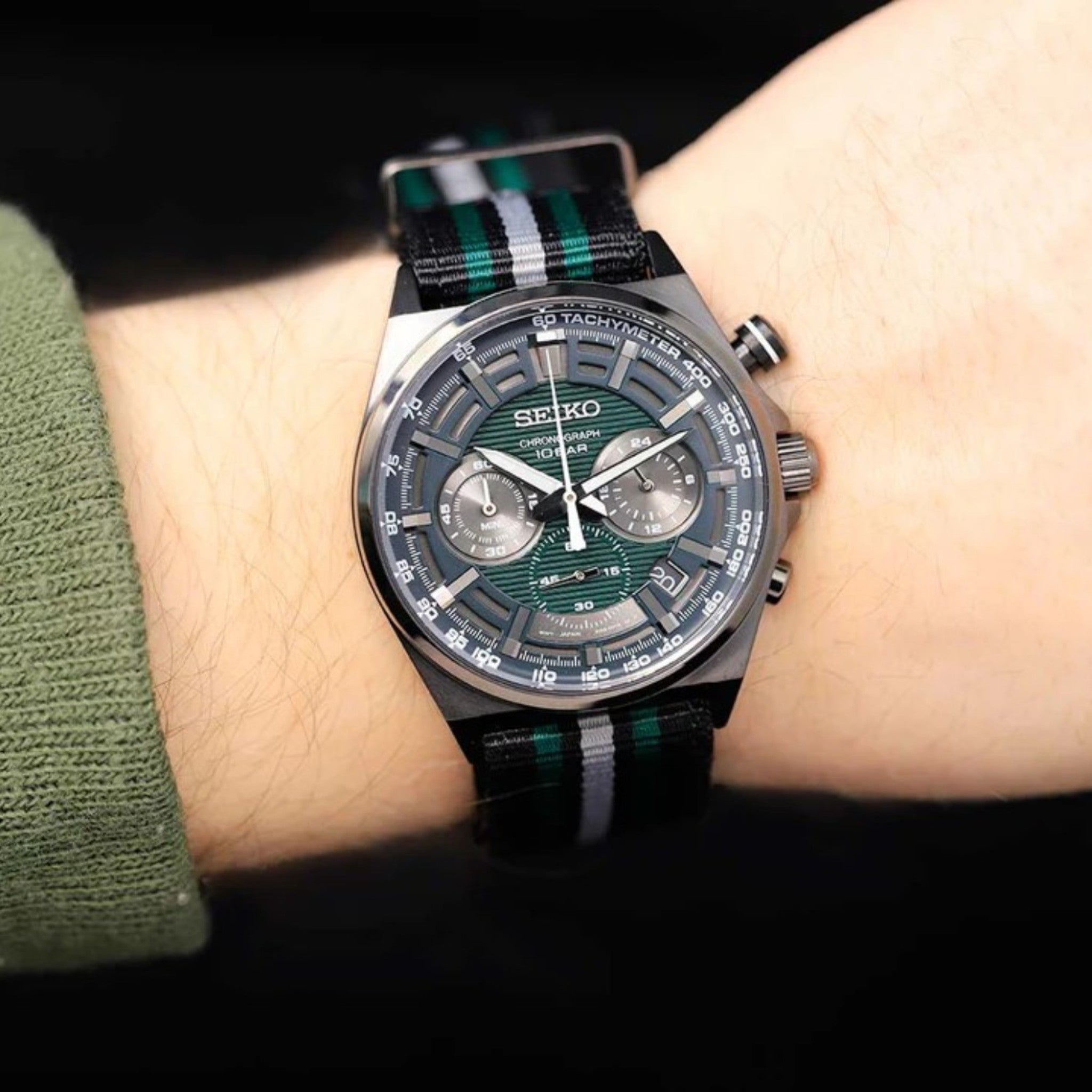 Seiko SSB411P1 Chronograph Grüne Herrenuhr