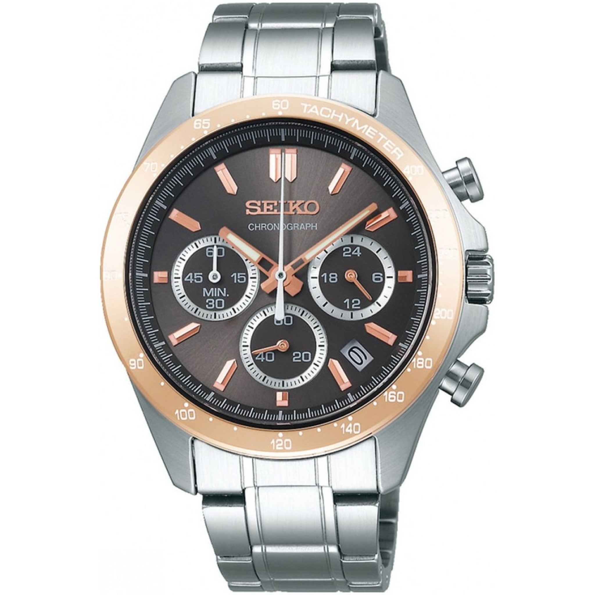 Seiko JDM Men's Quartz Watch SBTR026 Spirit Chronograph Black Bronze