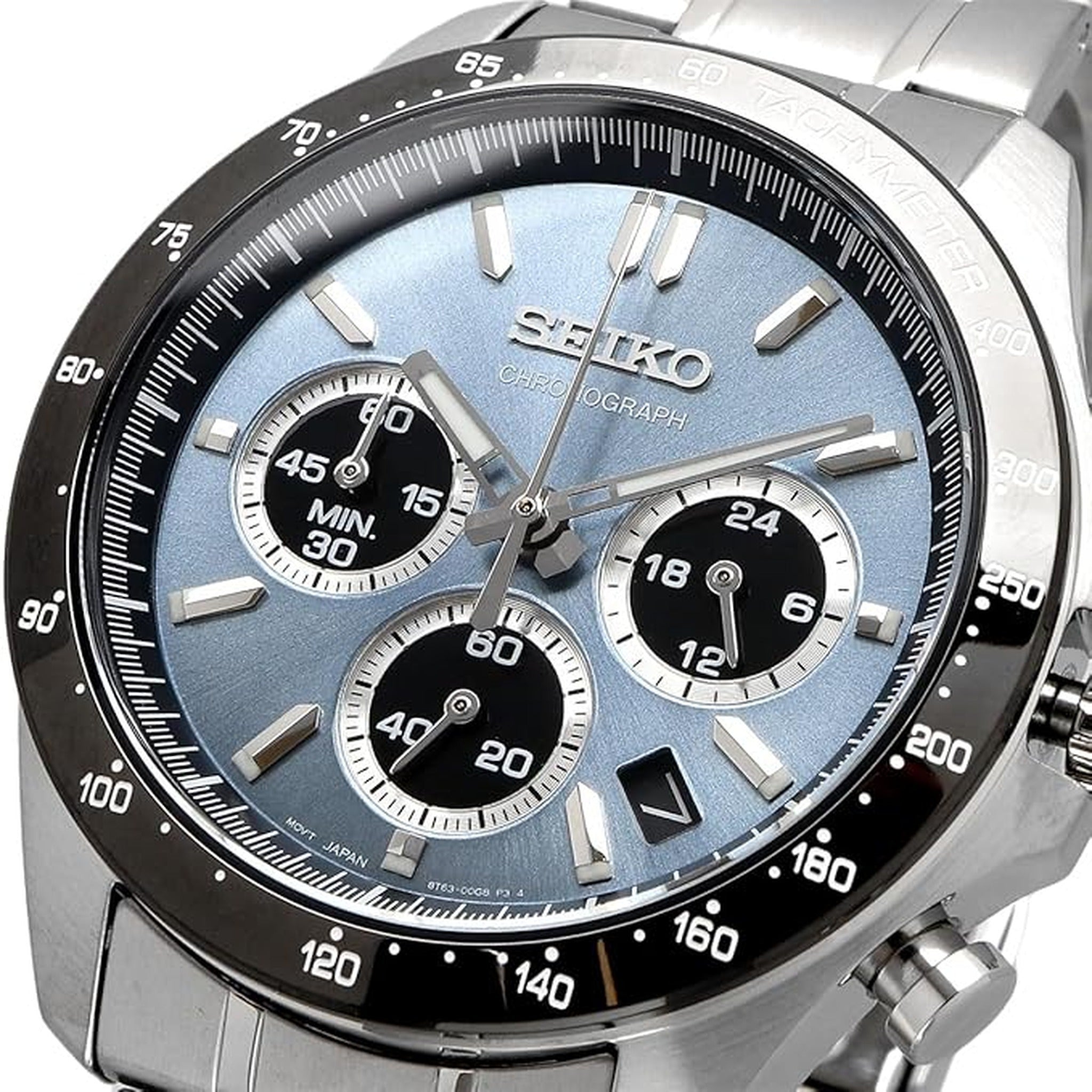 Montre Seiko JDM Homme Quartz SBTR027 Spirit Chronographe Gris Bleu
