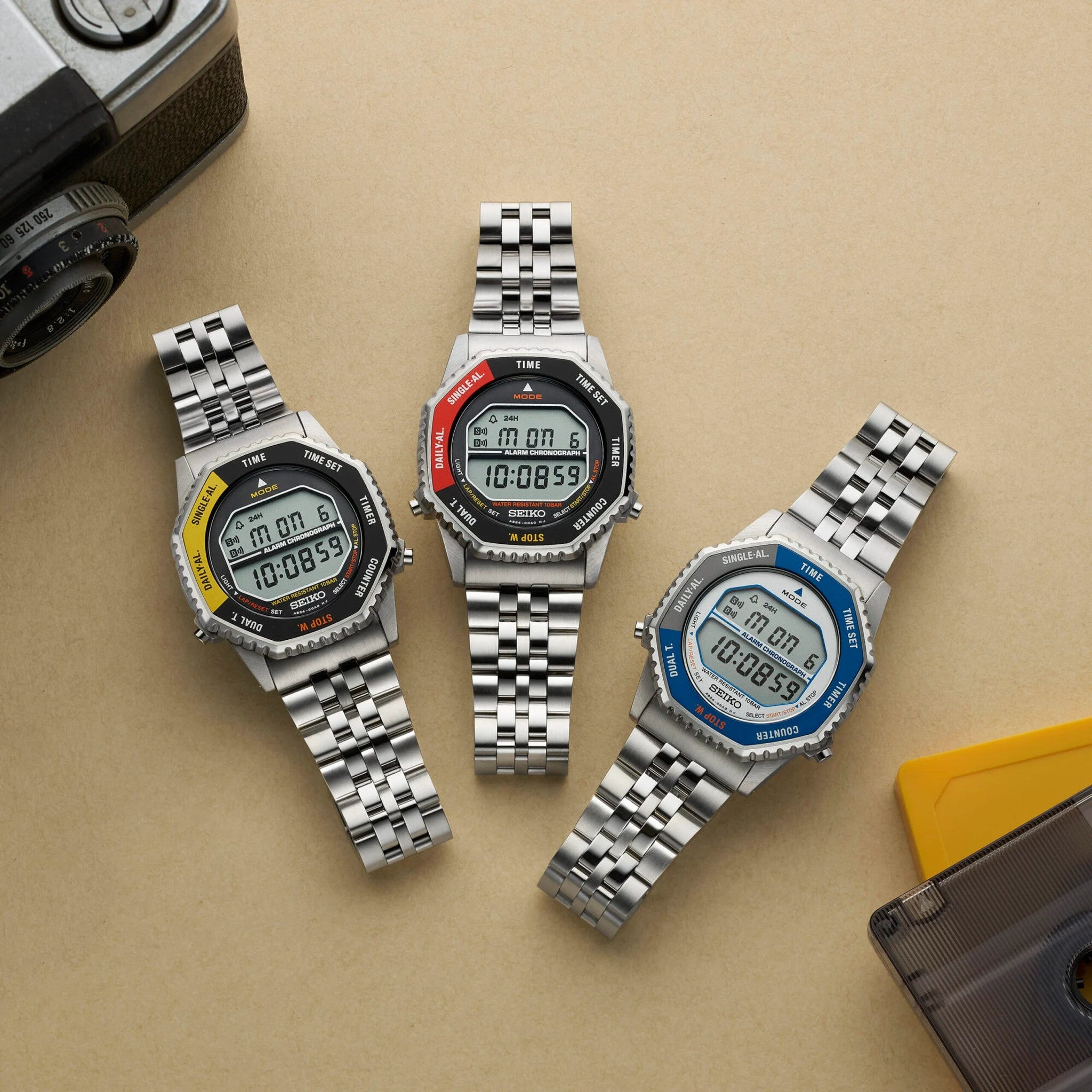 Seiko Rotocall Men's Watch SMGG17P1 Digital Silver Black Yellow
