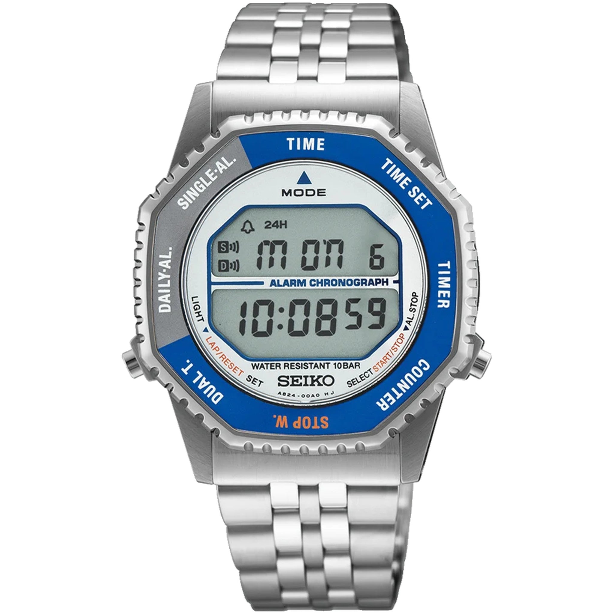 Seiko Rotocall Men's Watch SMGG21P1 Digital Silver Blue