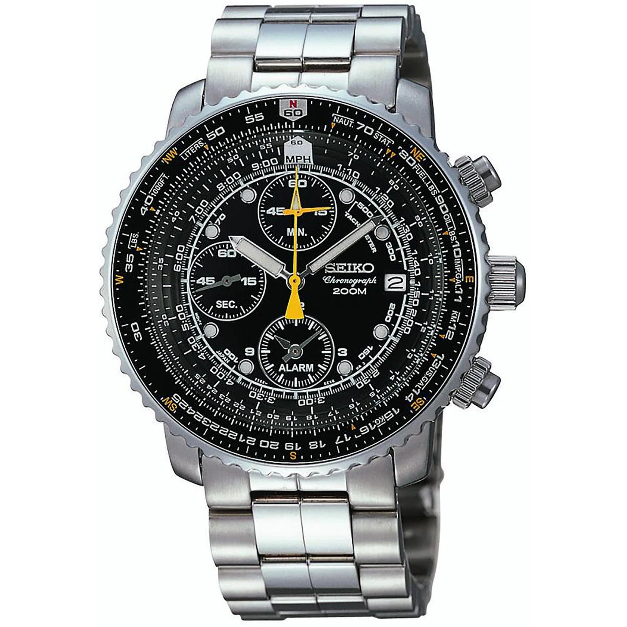 Montre Seiko Homme Flightmaster Chronographe SNA411P1 Noir
