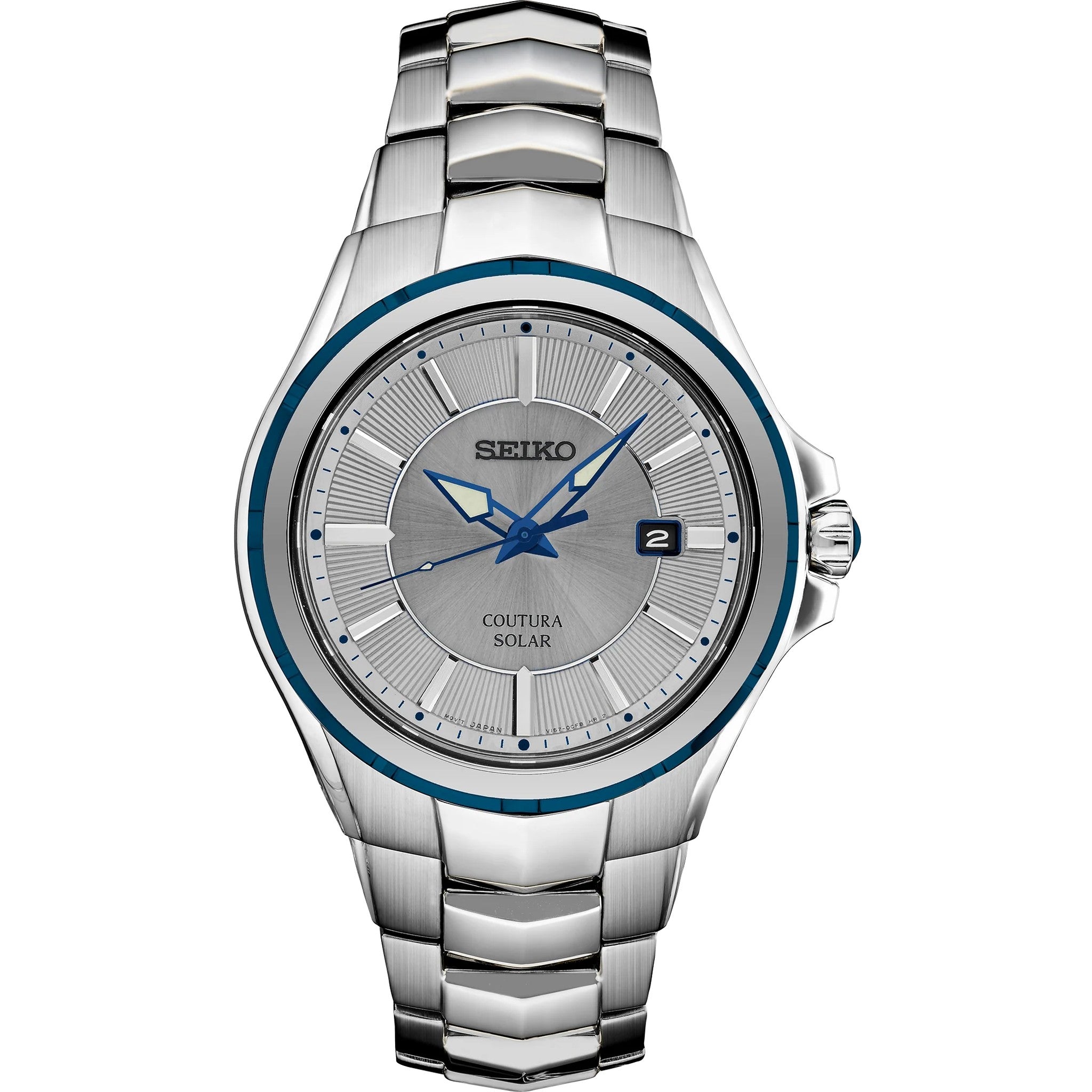 Seiko Coutura Men's Watch SNE565 Solar Silver Blue