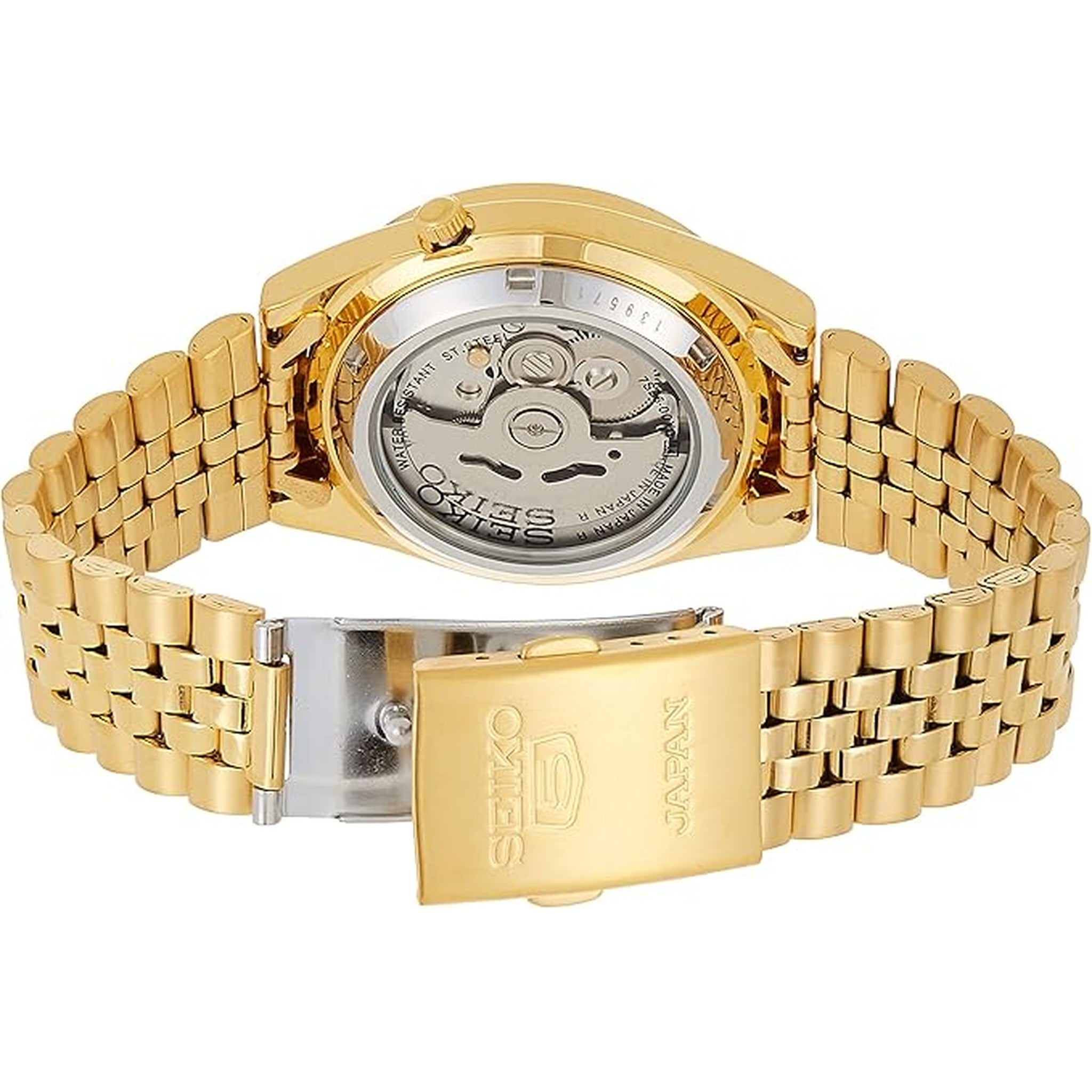 Seiko 5 Men's Automatic Watch SNKC08J1 Gold Checkered