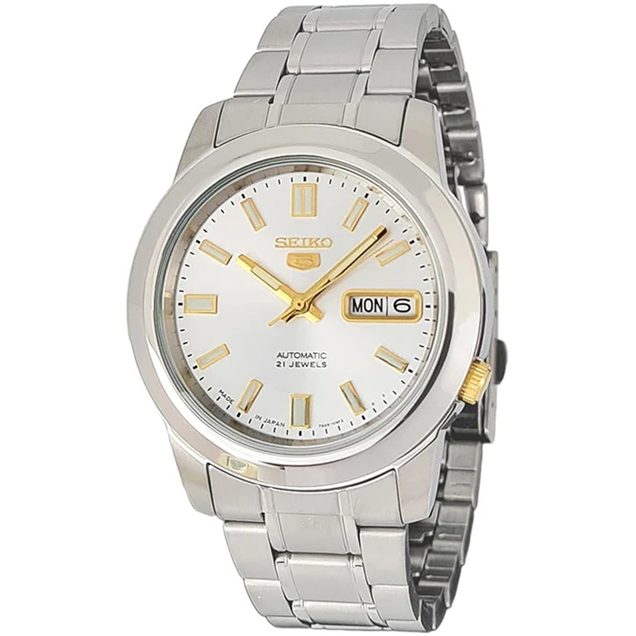 Montre Seiko 5 Homme Automatique SNKK09J1 Blanc Doré