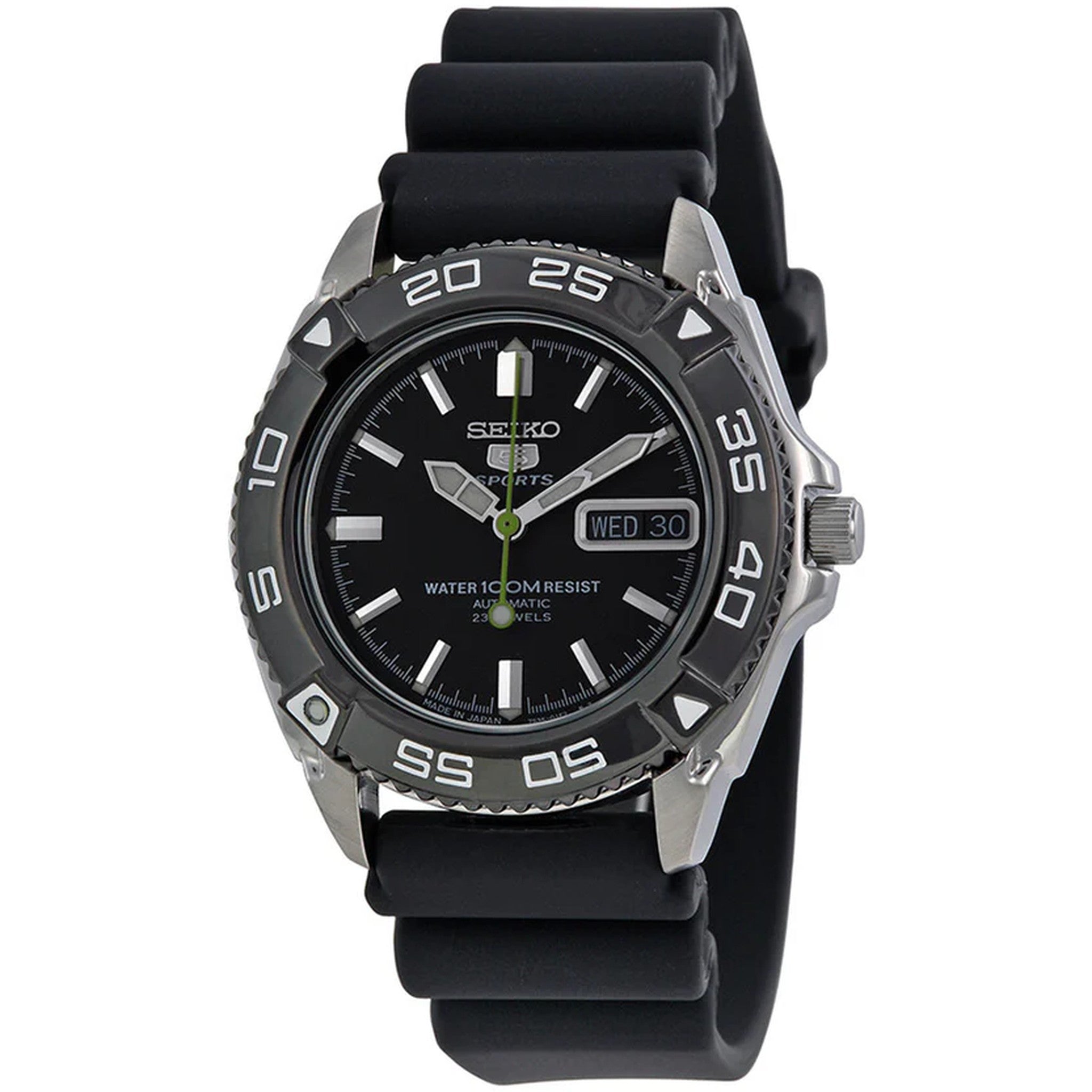 Seiko 5 Sports Men's Automatic Watch SNZB23J2 Black Rubber Strap