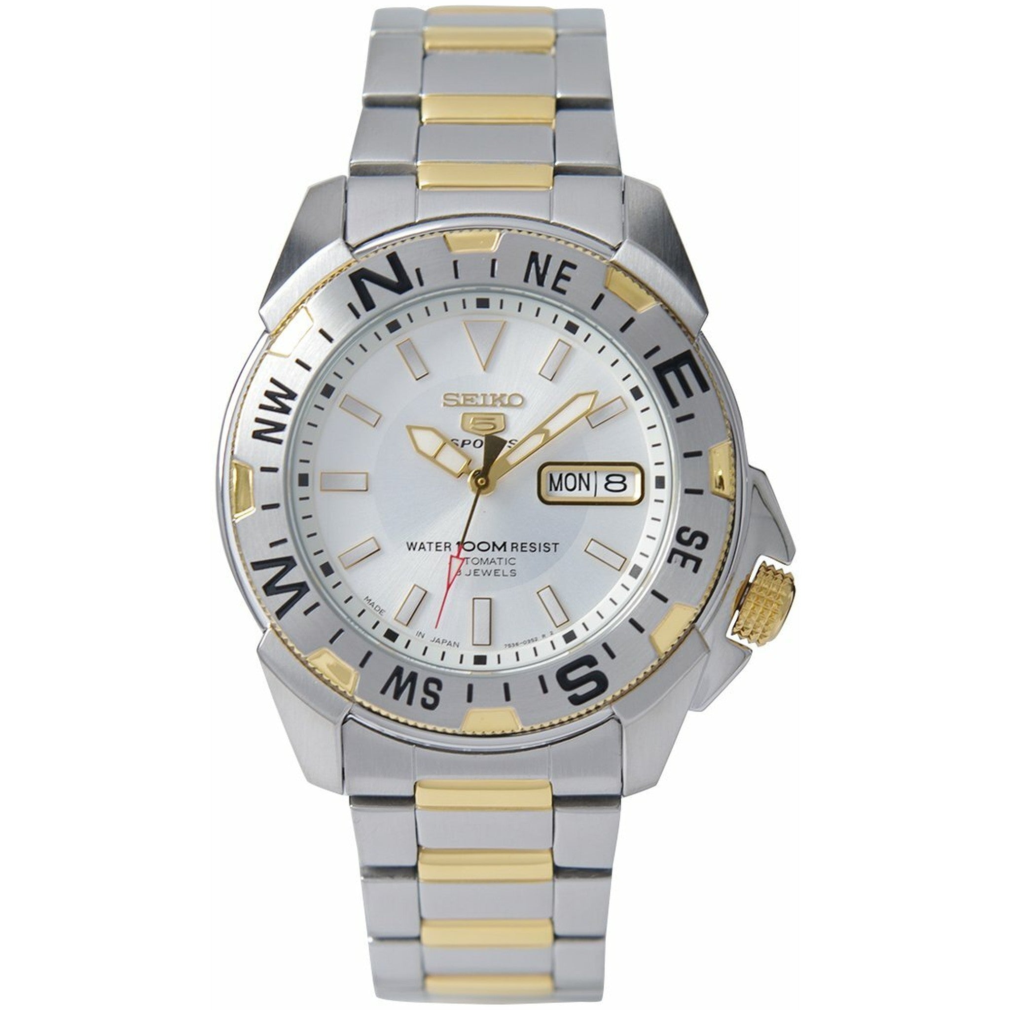 Seiko 5 Sports Men's Automatic Watch SNZF08J1 Silver Gold