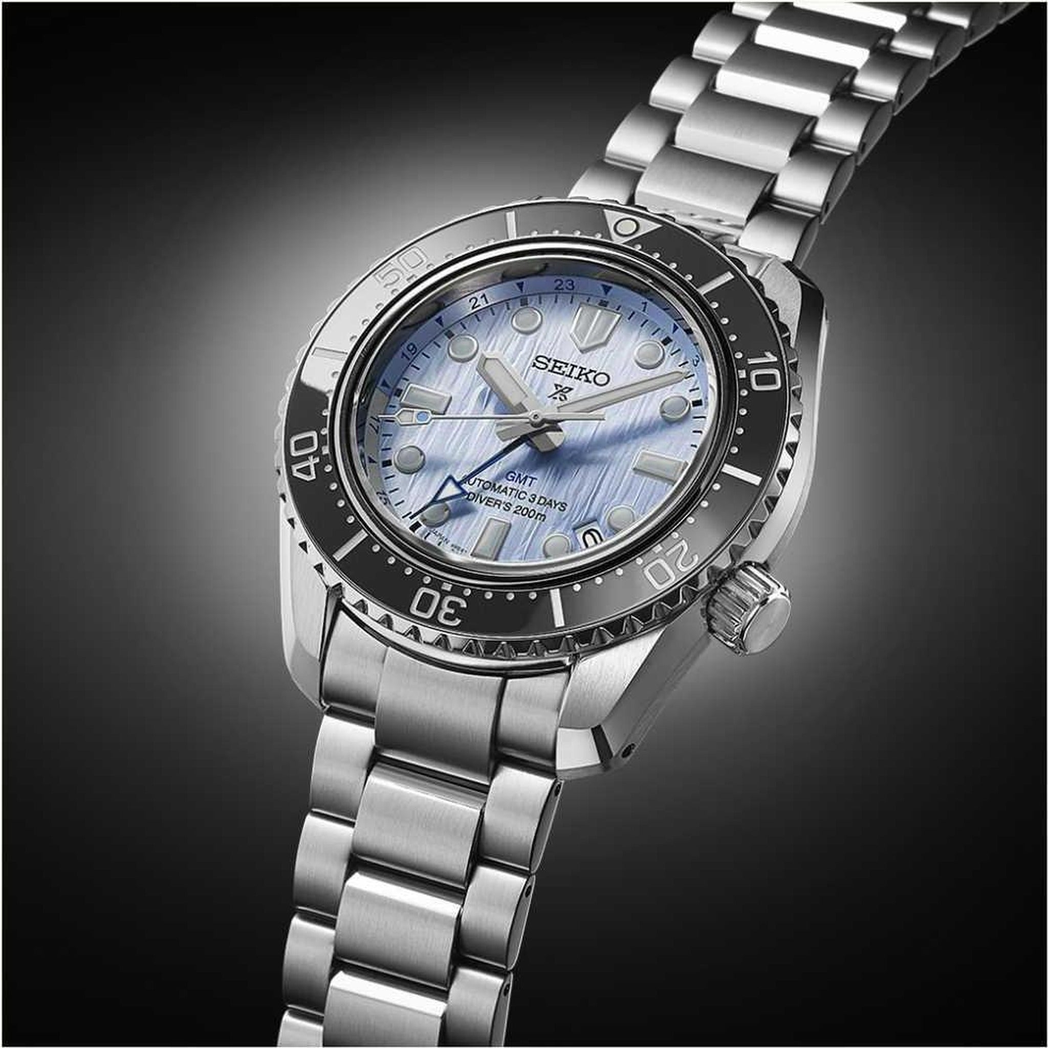 Seiko Prospex GMT Automatik-Herrenuhr SPB385J1 Eisblaue Limited Edition
