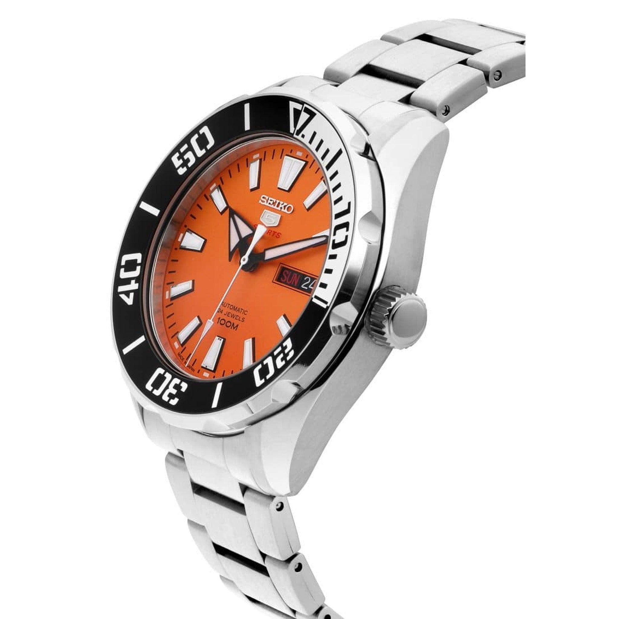 Seiko 5 Sports Automatik-Herrenuhr SRPC55J1 Orange Schwarz