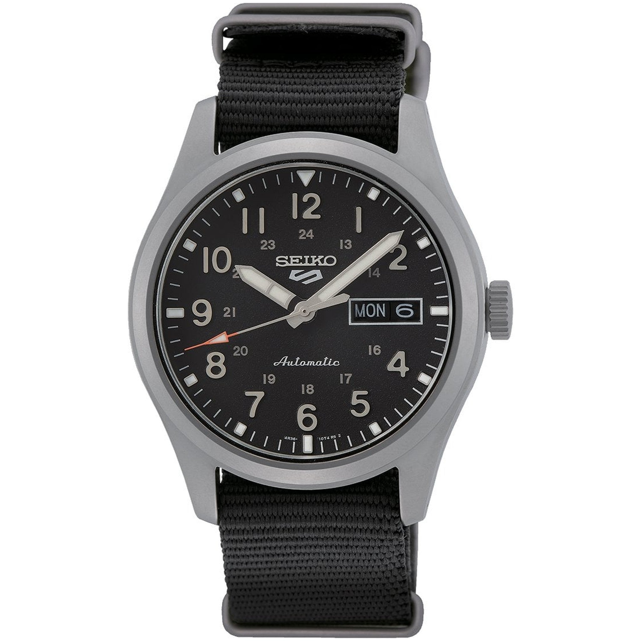 Seiko 5 Sports Herren-Automatikuhr SRPG37K1 Field Sports Schwarzes Nylonarmband