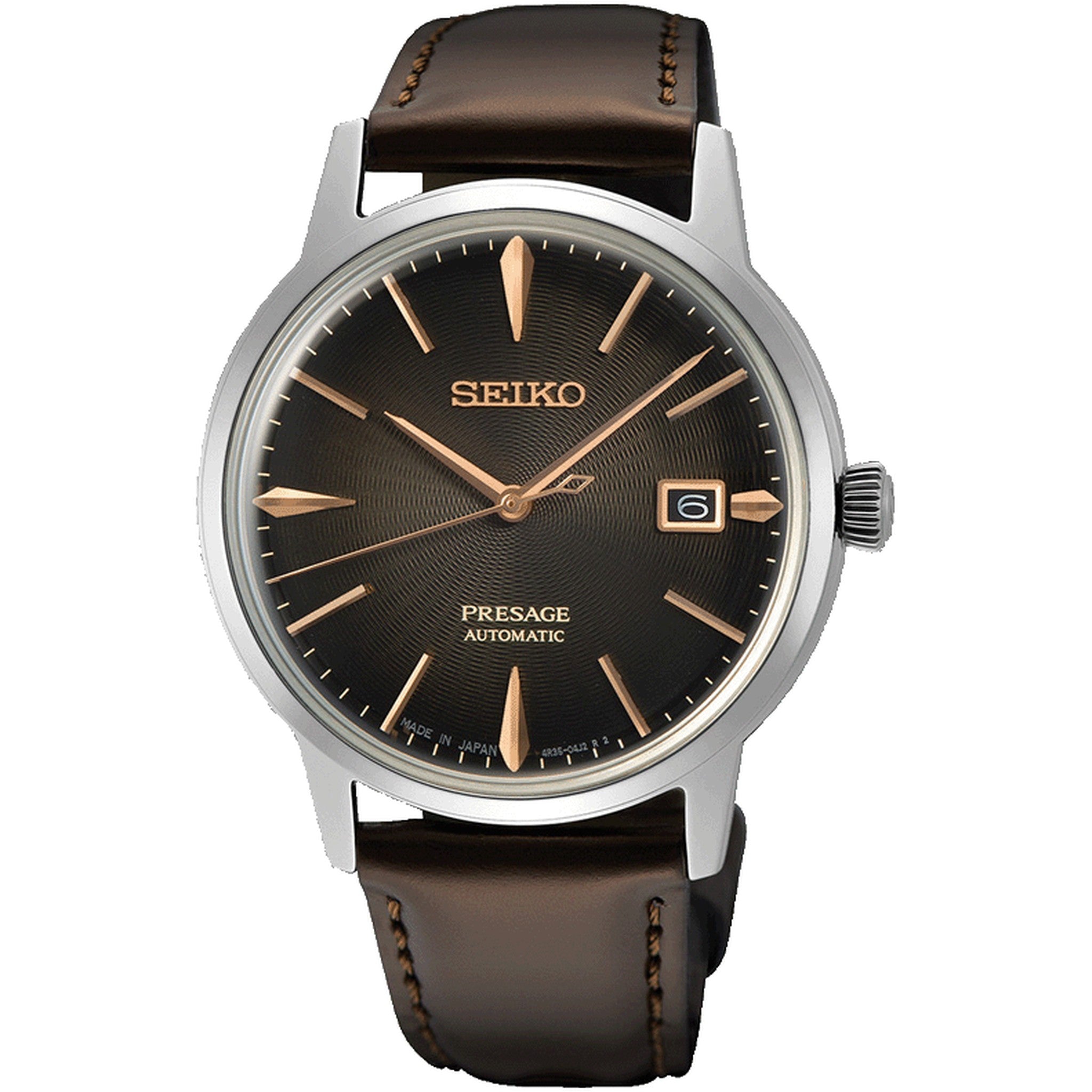 Seiko Presage Cocktail Men's Automatic Watch SRPJ17J1 Irish Coffee Brown