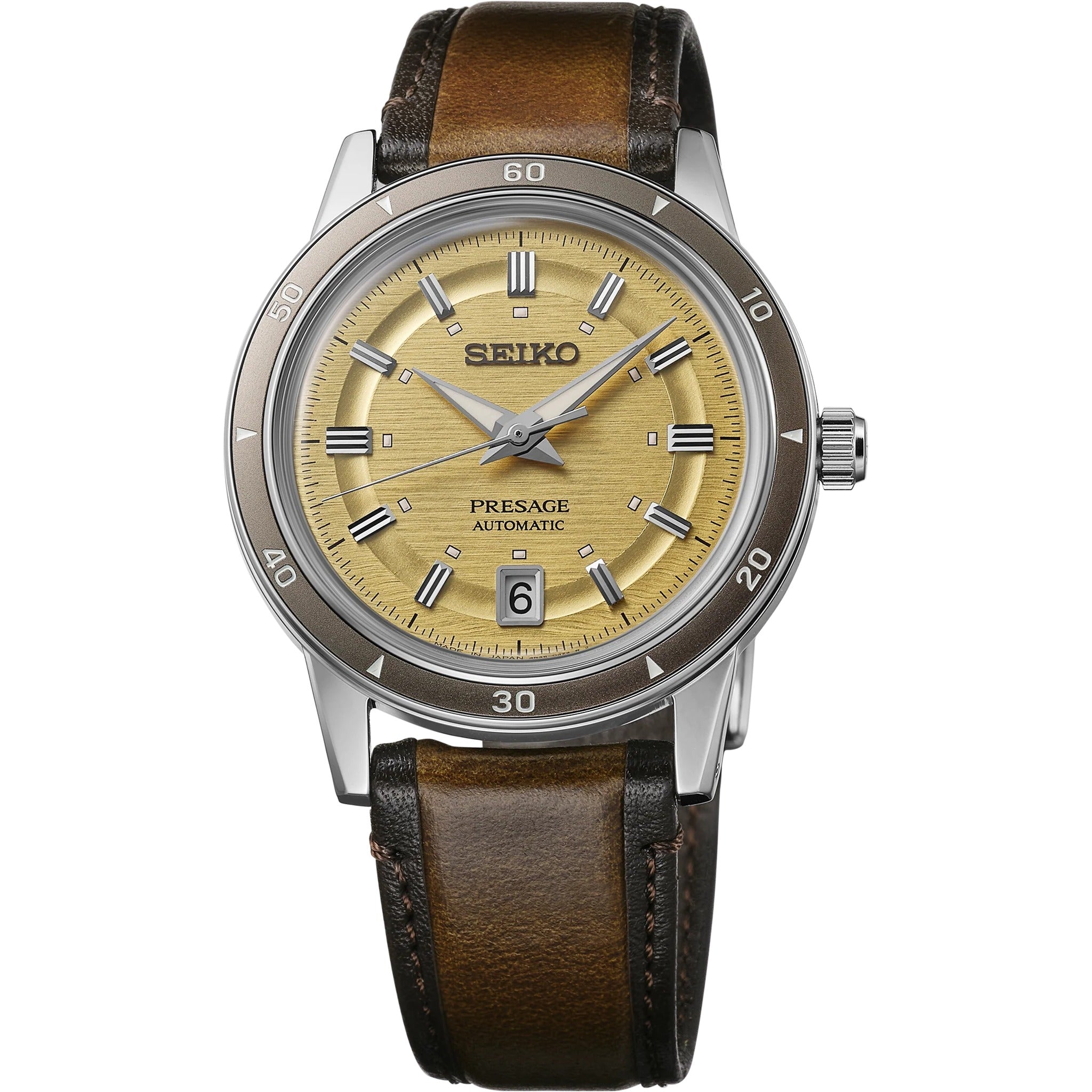 Seiko Presage Men's Automatic Watch SRPL75J1 60s Style Champagne
