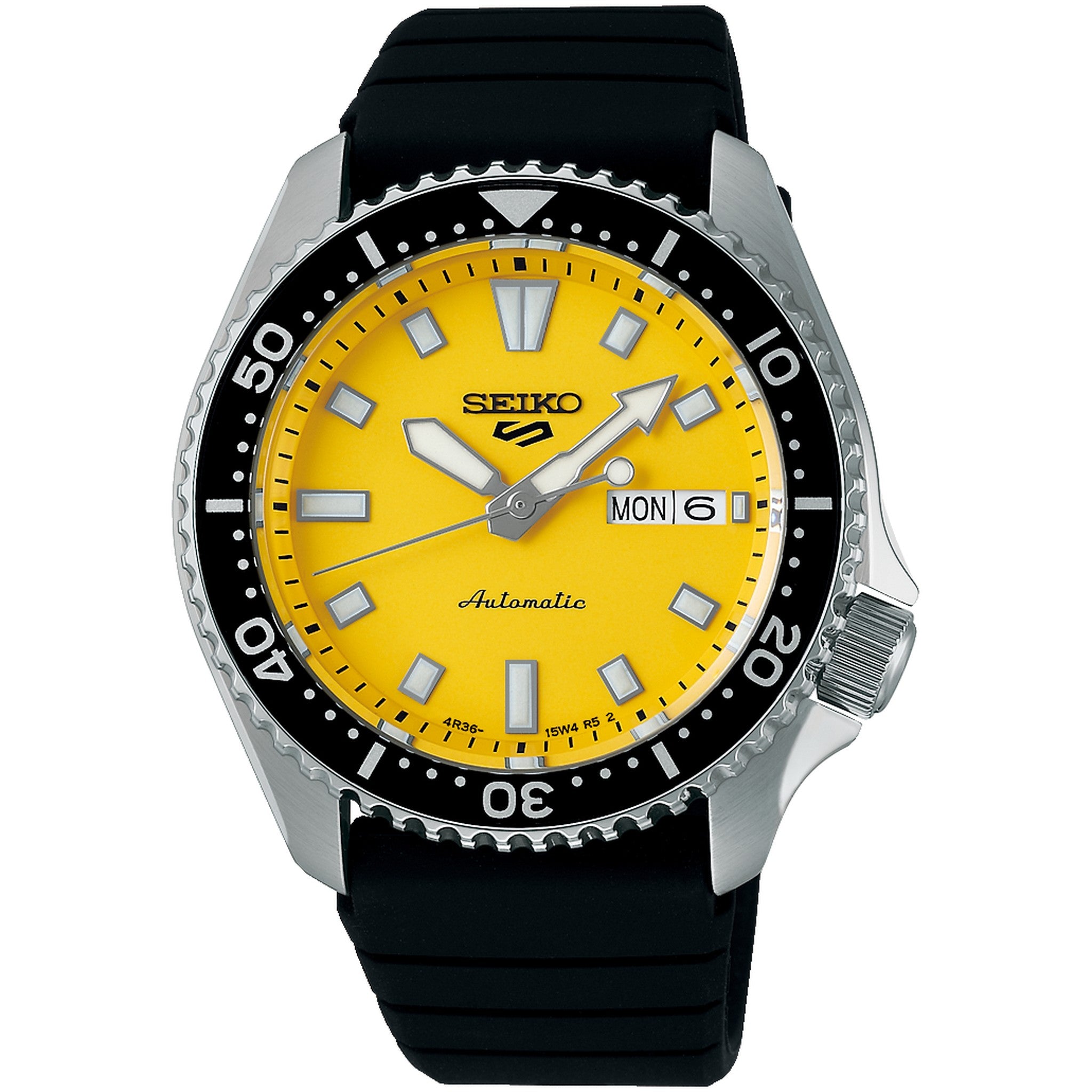 Seiko 5 Sports Men's Automatic Watch SRPL87K1 Yellow Silicone Strap