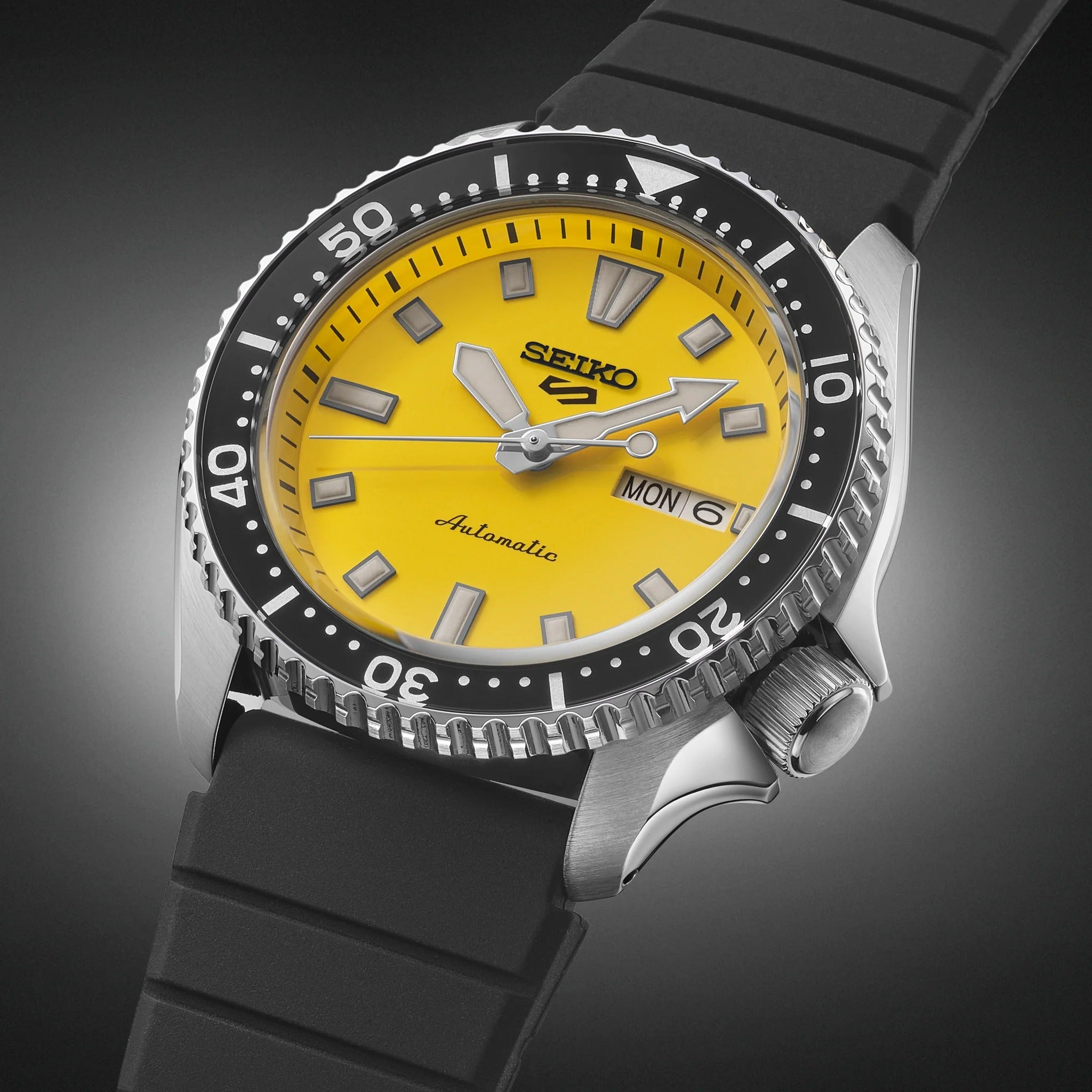 Seiko 5 Sports Men's Automatic Watch SRPL87K1 Yellow Silicone Strap