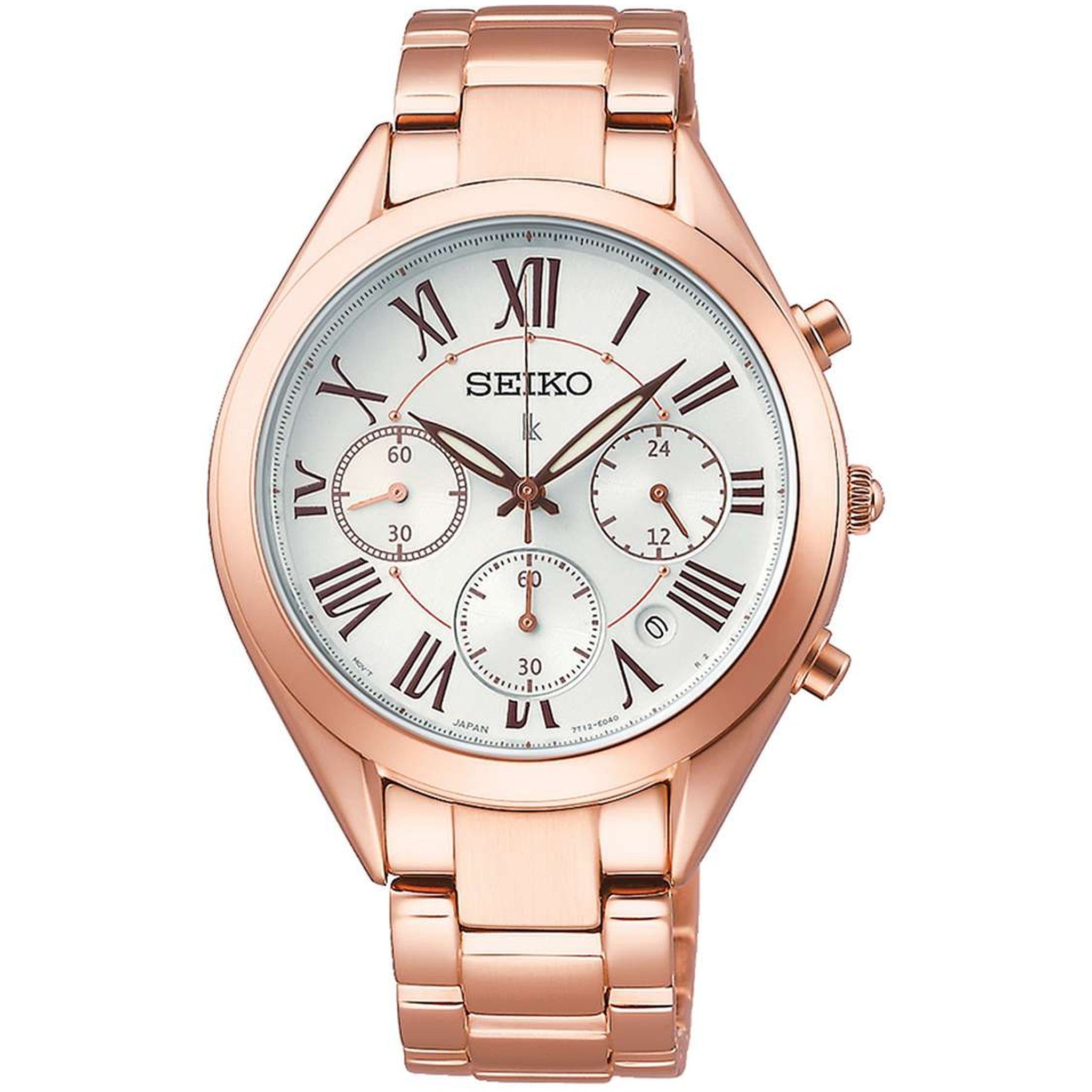 Seiko Lukia Quartz Women's Watch SRWZ14P1 Chronograph Rose Gold