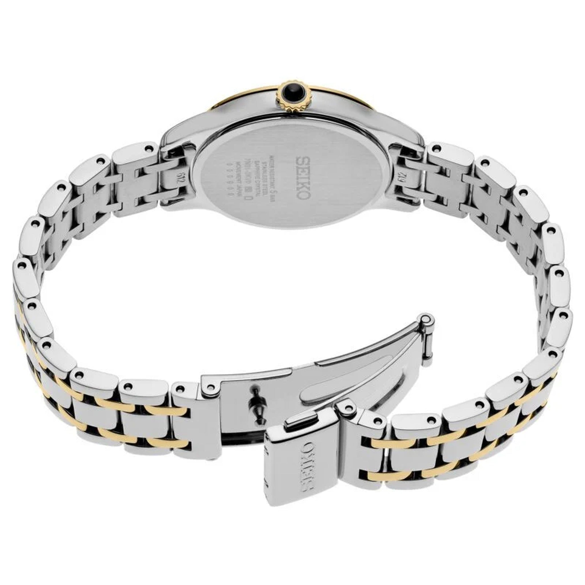 Seiko Women's Quartz Watch SRZ550P1 Silver Gold Diamond