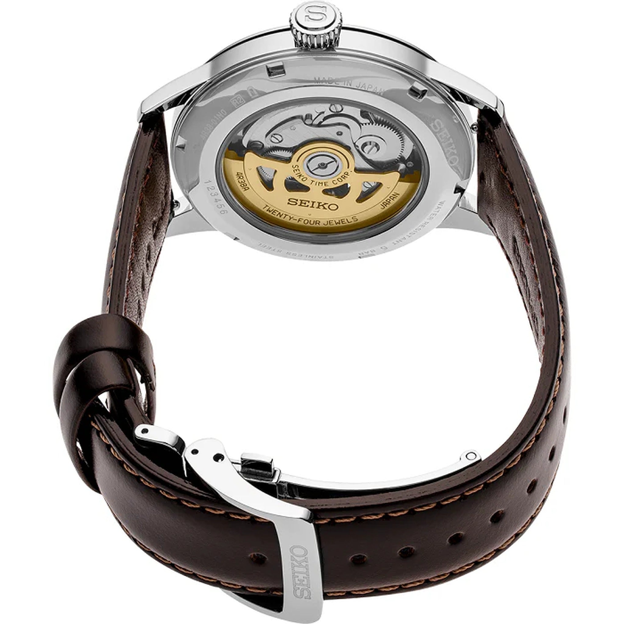 Seiko Presage Open Heart Men's Automatic Watch SSA407J1 Brown Stinger