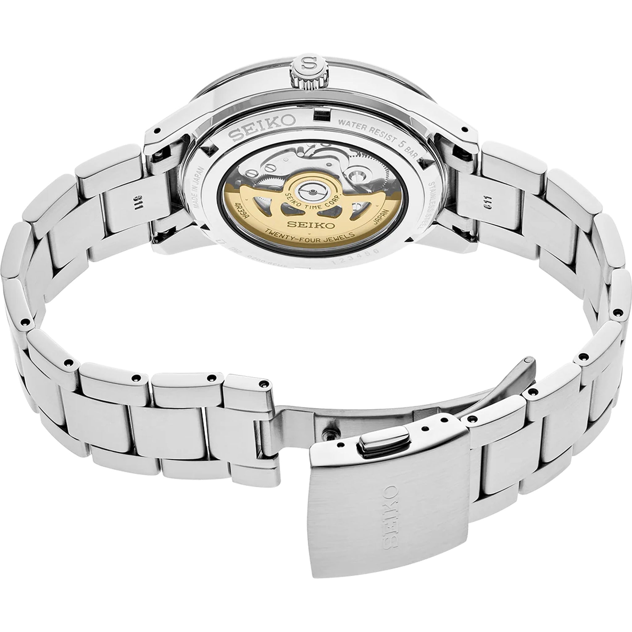 Seiko Presage Open Heart Men's Automatic Watch SSA423J1 White 60s Style