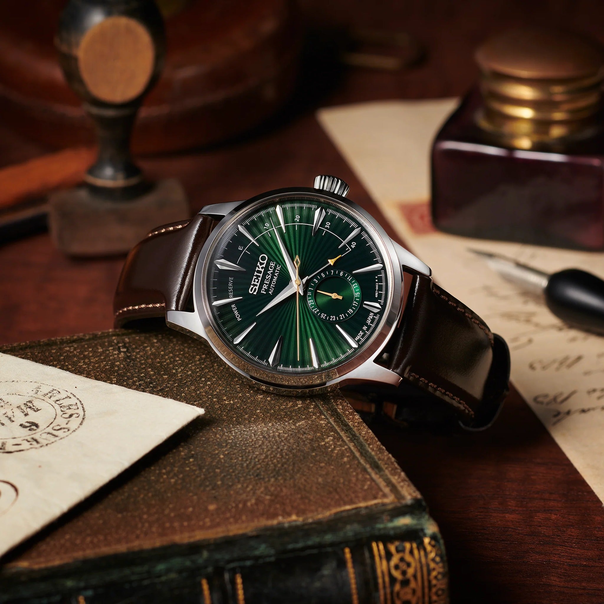 Montre Seiko Presage Cocktail Automatique Homme SSA459J1 Petite seconde Vert Mockingbird