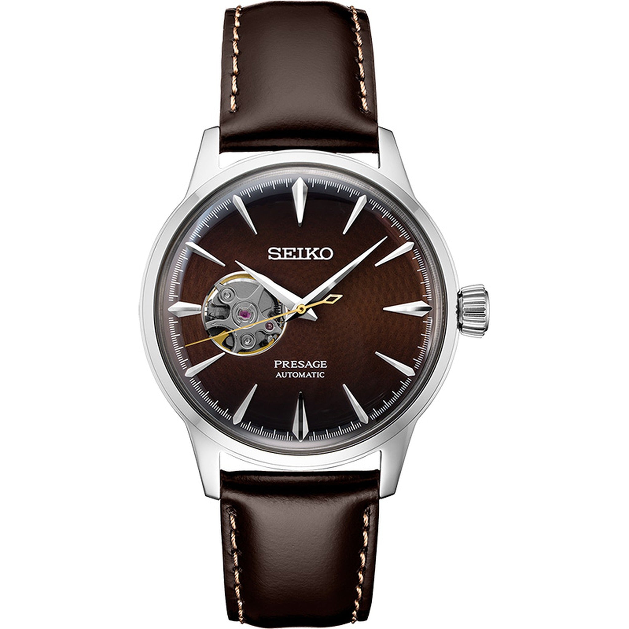 Seiko Presage Open Heart Women's Automatic Watch SSA783J1 Brown Stinger