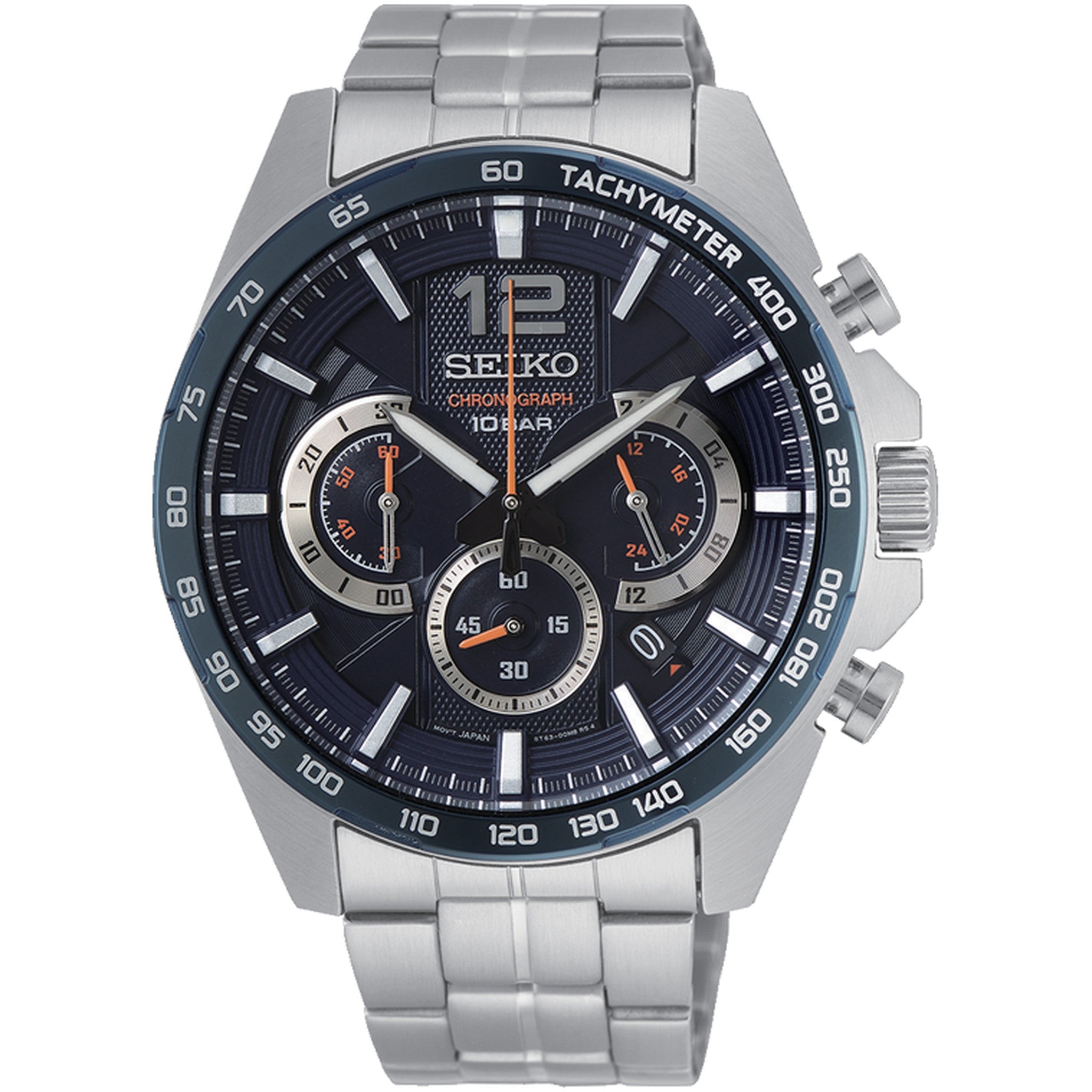 Seiko Men's Quartz Sport Chronograph Watch SSB345P1 Blue