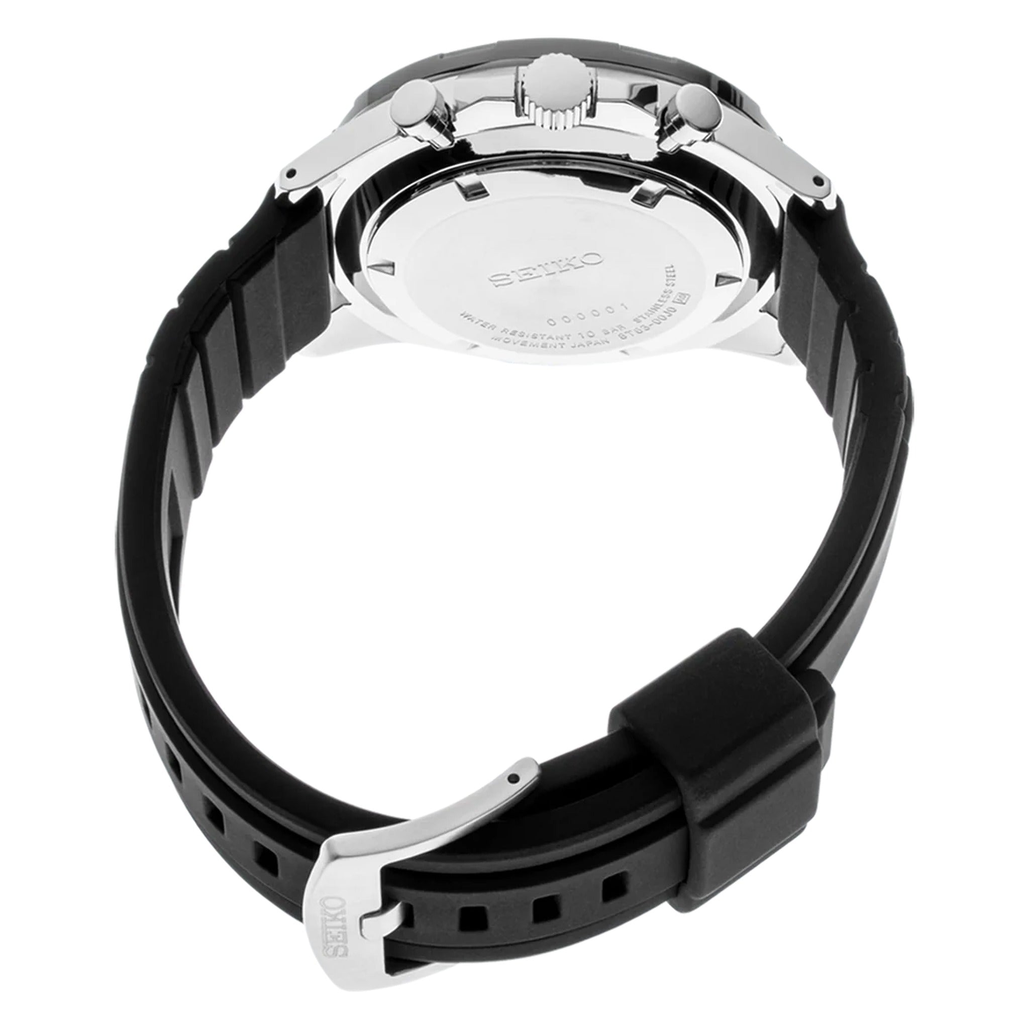 Seiko Men's Chronograph Sport Quartz Watch SSB347P1 Black Rubber Strap