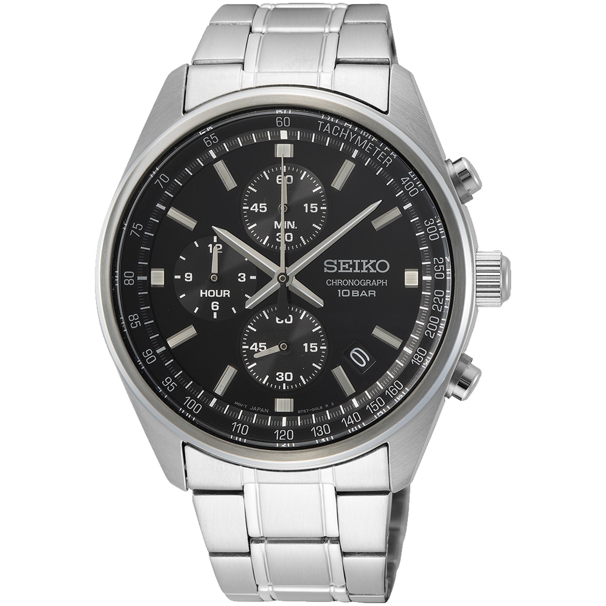 Seiko Men's Chronograph Sport Watch Quartz SSB379P1 Black Steel