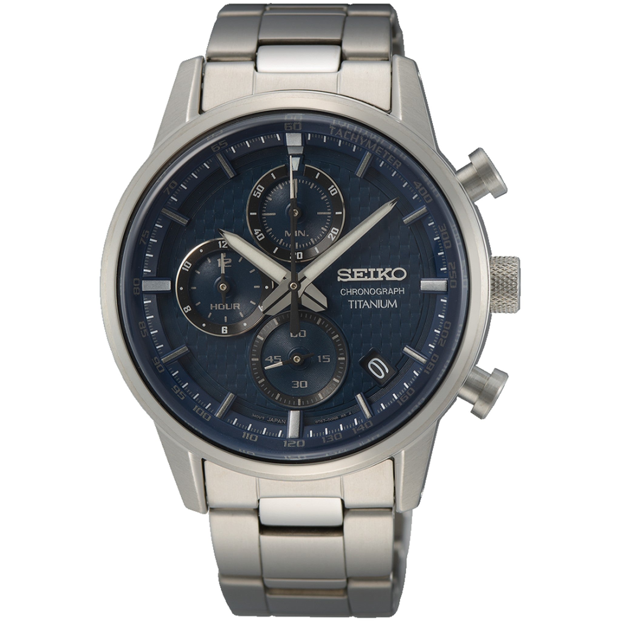 Seiko Men's Urban Sports Chronograph Watch, Quartz SSB387P1, Titanium Blue