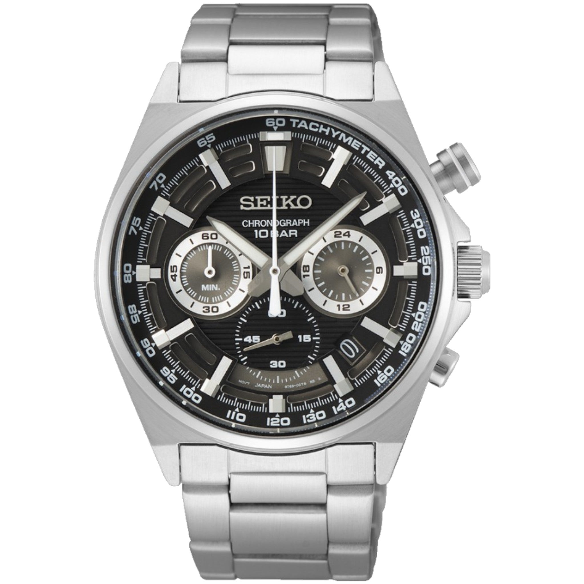 Seiko Men's Chronograph Racing Sports Quartz Watch SSB397P1 Black