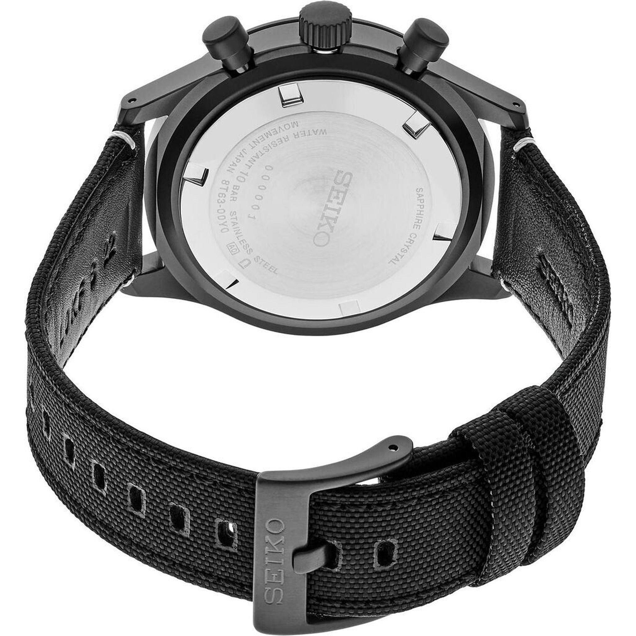 Seiko Men's Urban Sports Chronograph Watch, Quartz SSB417P1, Black and White with Nylon Strap