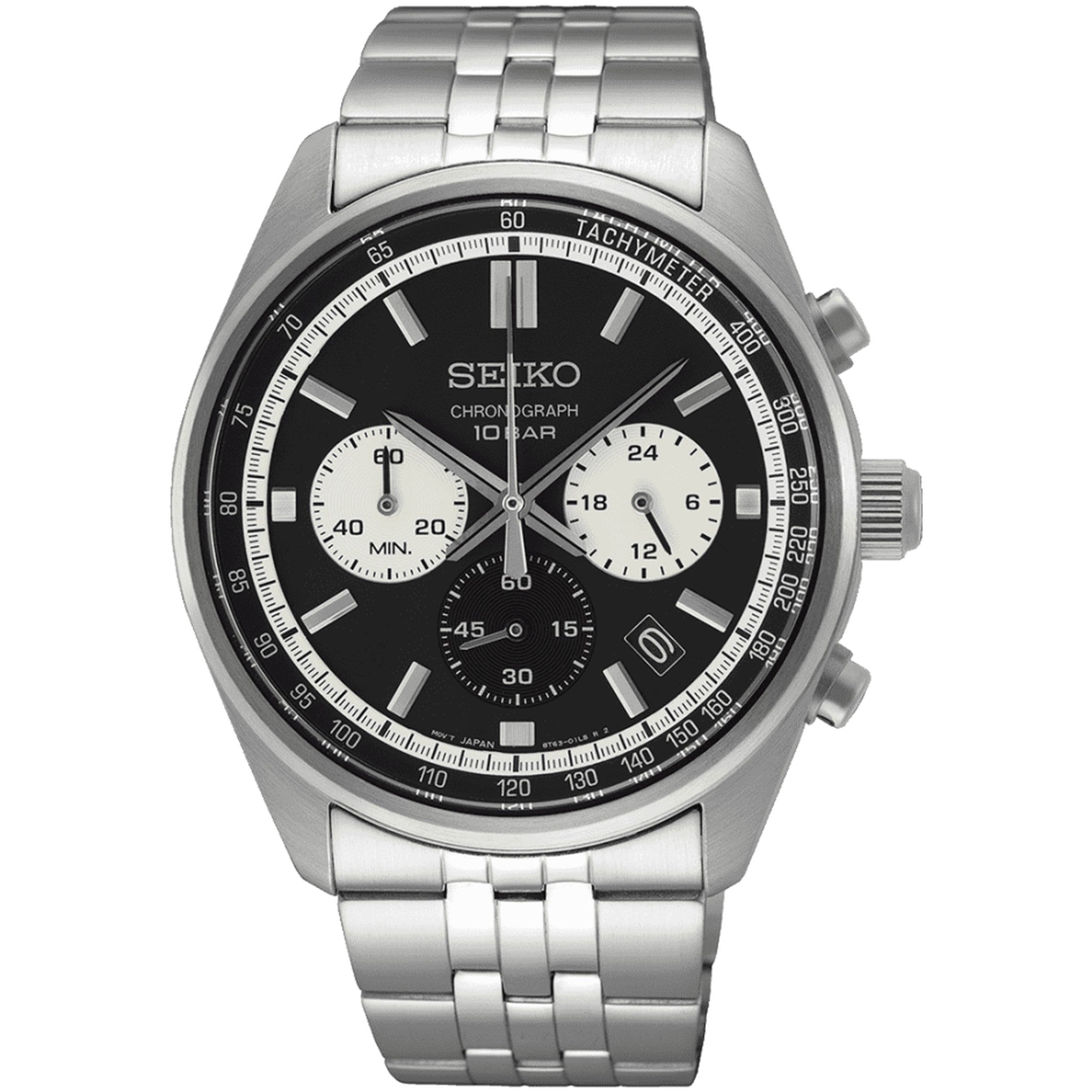 Montre Seiko Chronographe Sports Homme Quartz SSB429P1 Acier Noir Blanc
