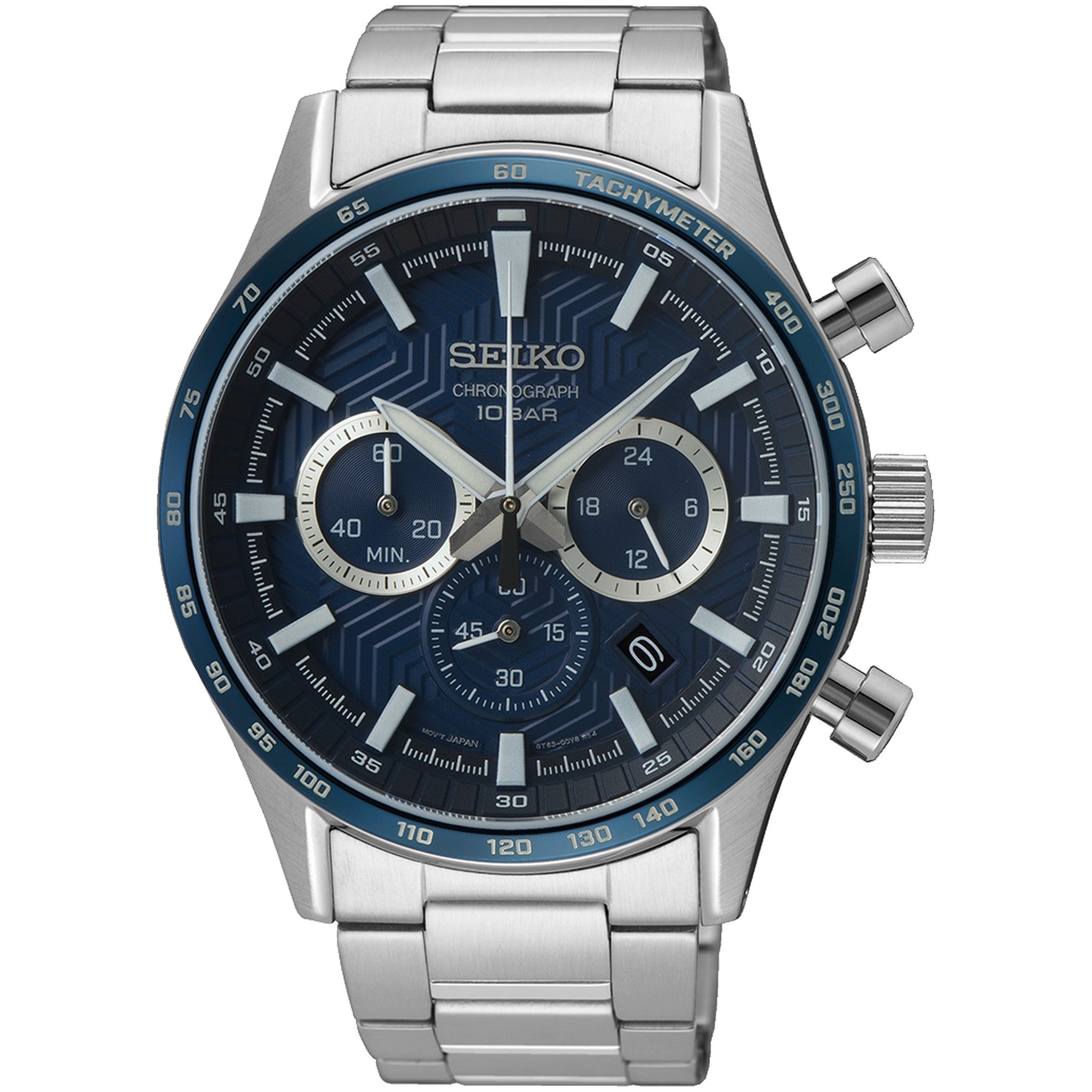 Seiko Men's Chronograph Sports Watch Quartz SSB445P1 Steel Blue