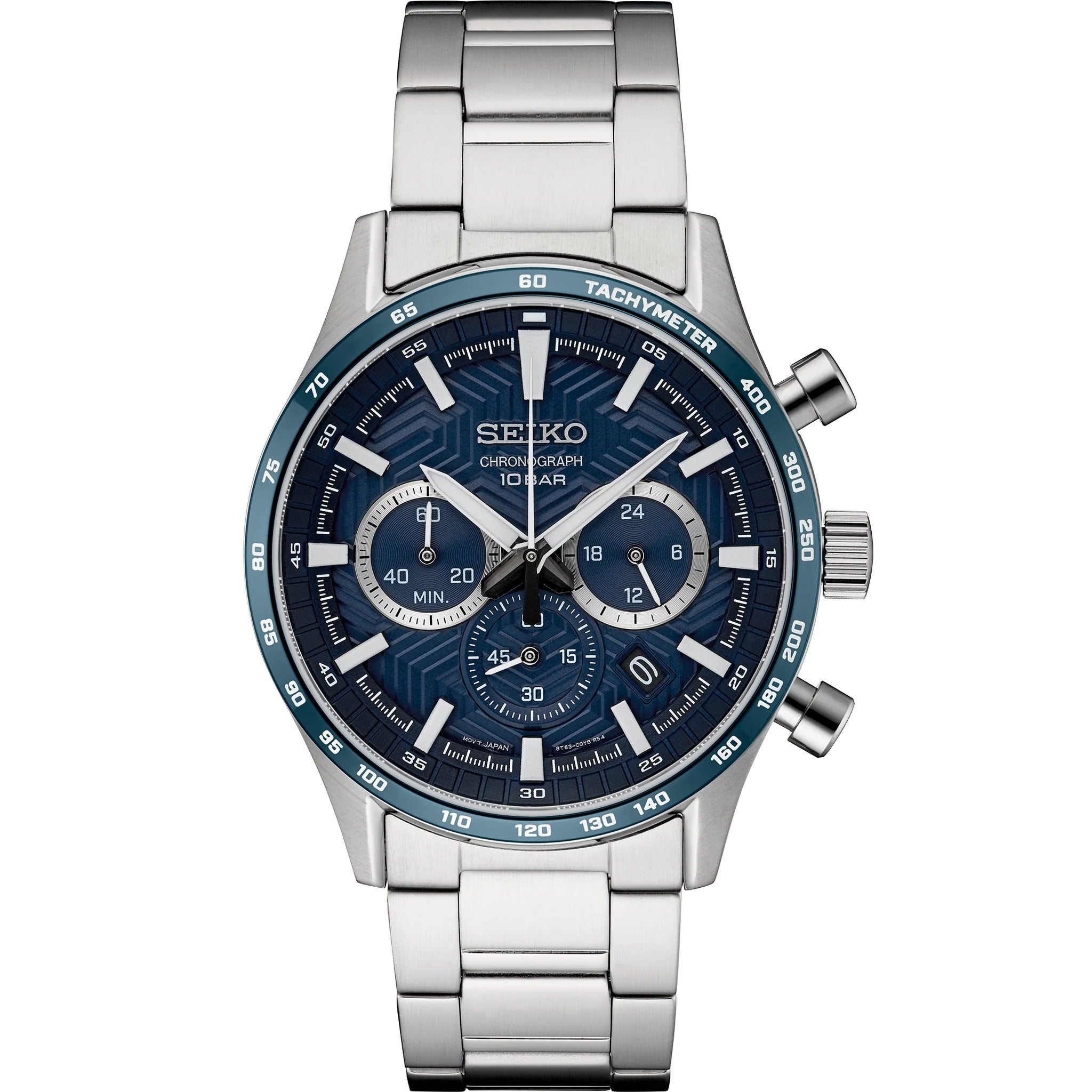 Seiko Men's Chronograph Sports Watch Quartz SSB445P1 Steel Blue
