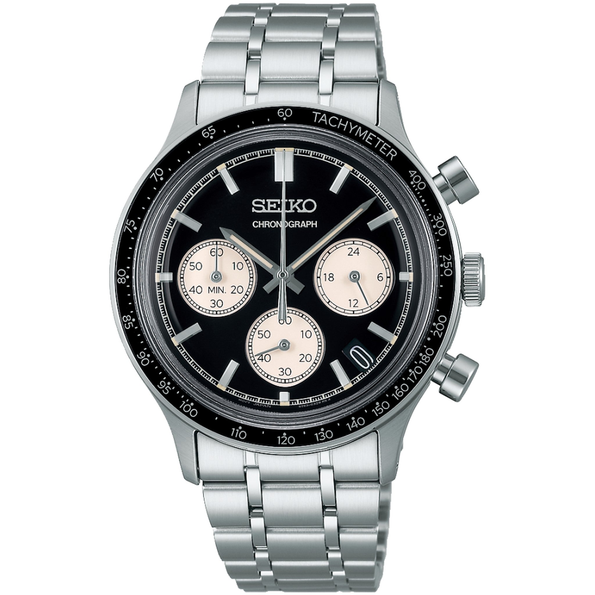 Seiko Men's Quartz Sports Chronograph Watch SSB479P1 Black