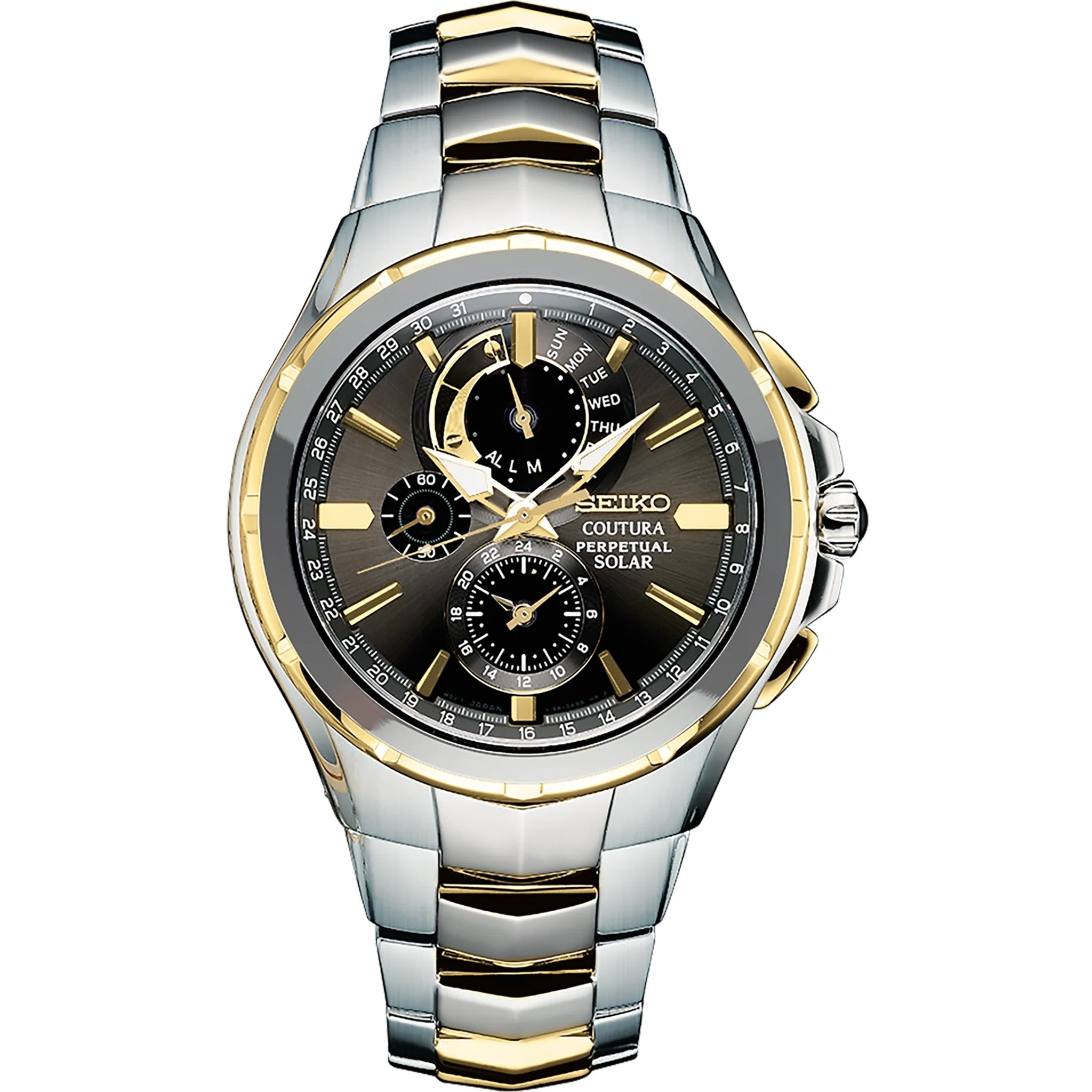 Seiko Coutura Men's Watch SSC376 Solar Silver Gold