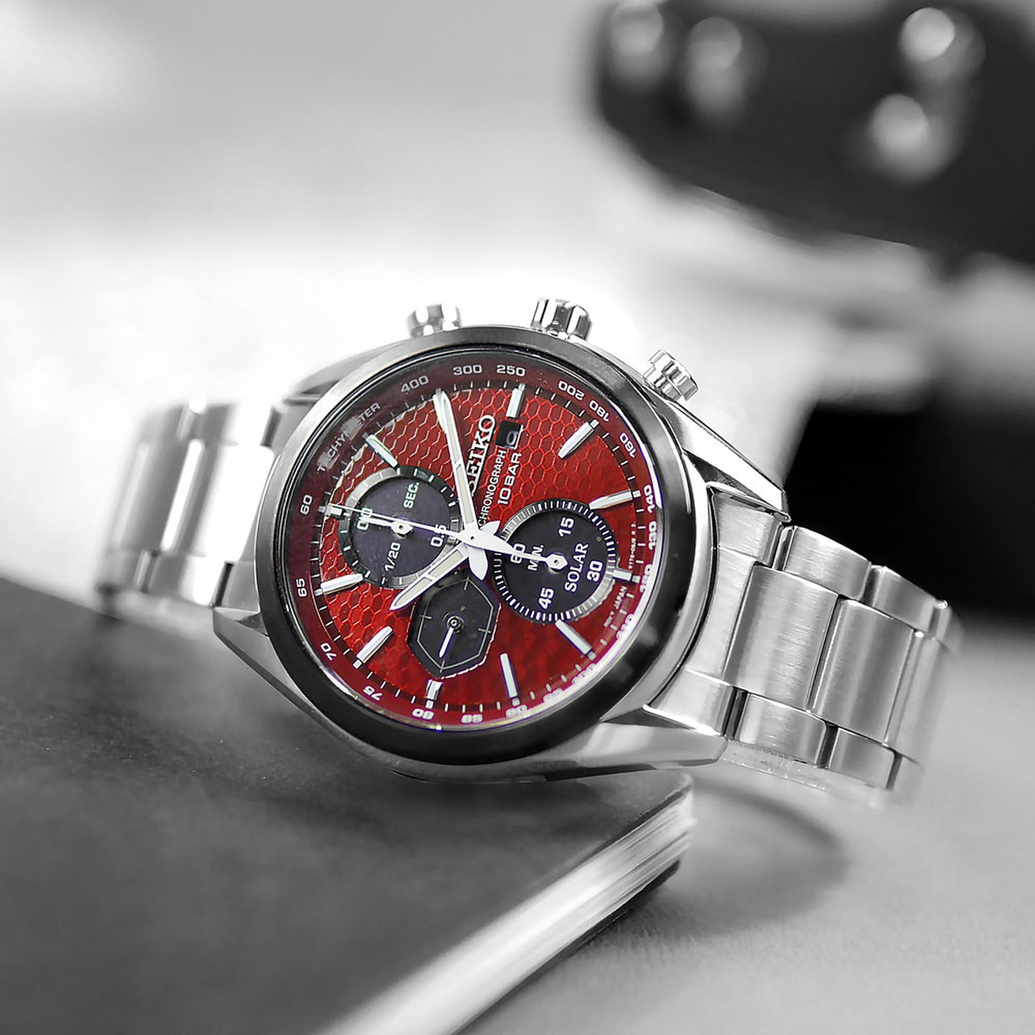 Seiko Men's Chronograph Quartz Watch SSC771P1 Red