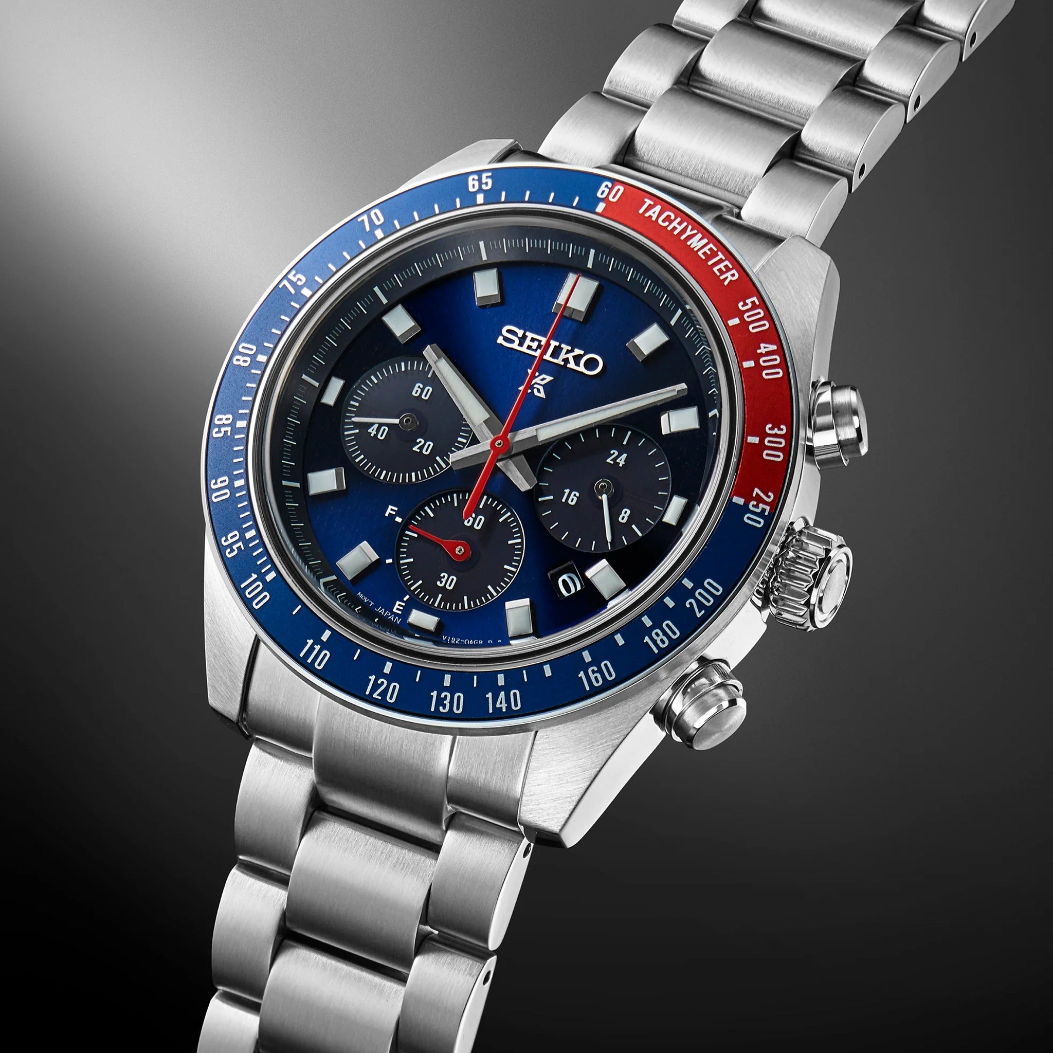 Seiko Prospex Solar Herrenuhr SSC913P1 Speedtimer Chronograph Blau Rot