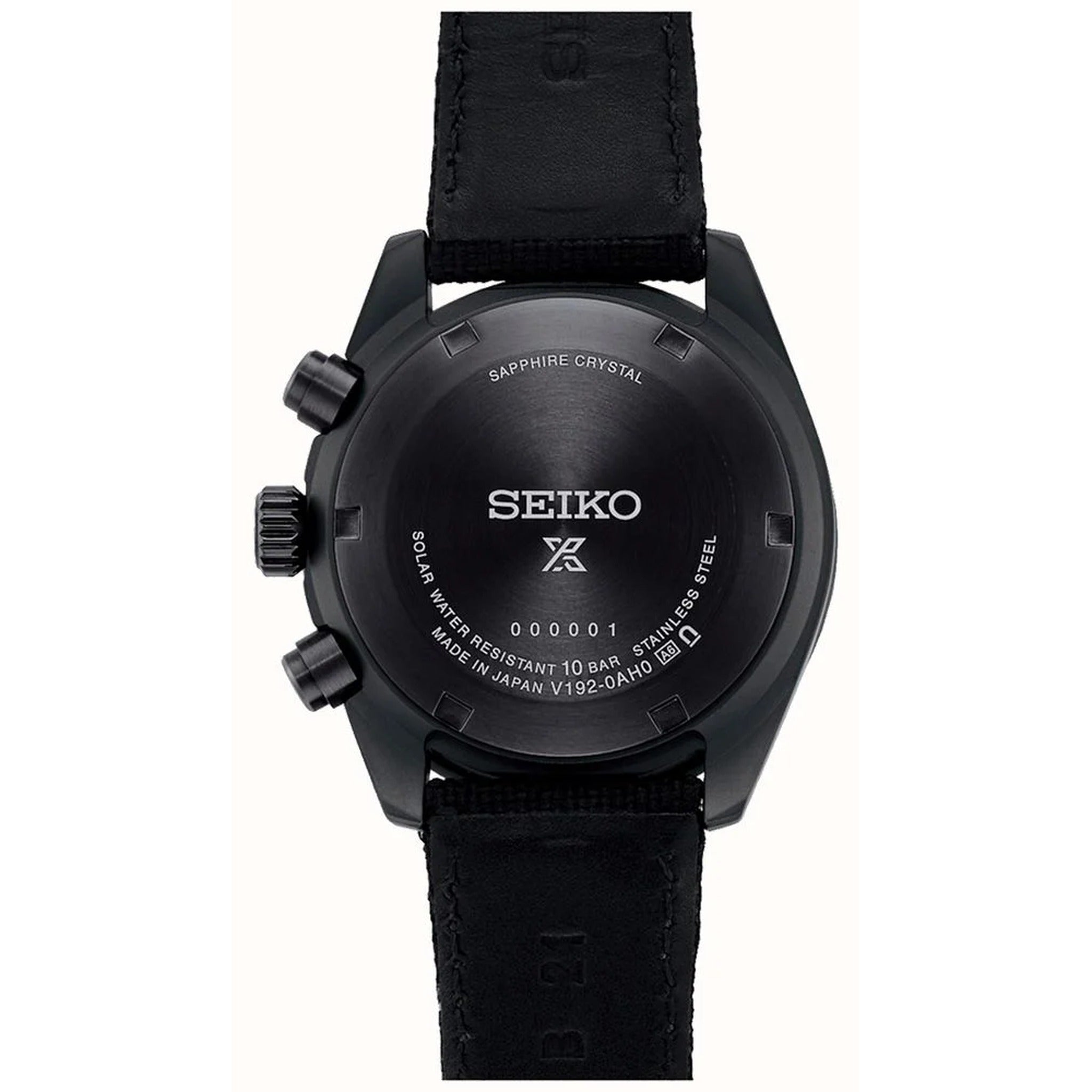 Seiko Prospex Solar Herrenuhr SSC923P1 Speedtimer Chronograph Schwarz Leder-Nylon-Armband