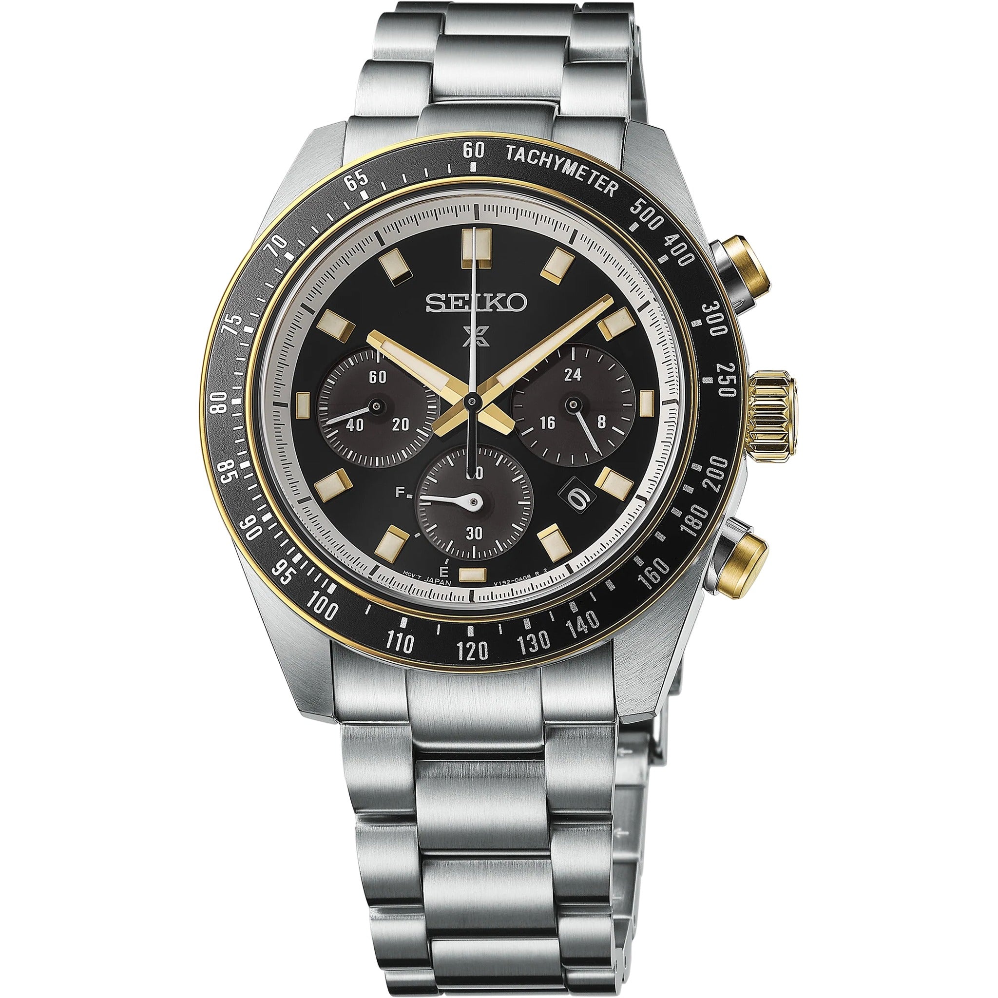 Seiko Prospex Solar Men's Watch SSC941P1 Speedtimer Chronograph Circuit Race Black Gold
