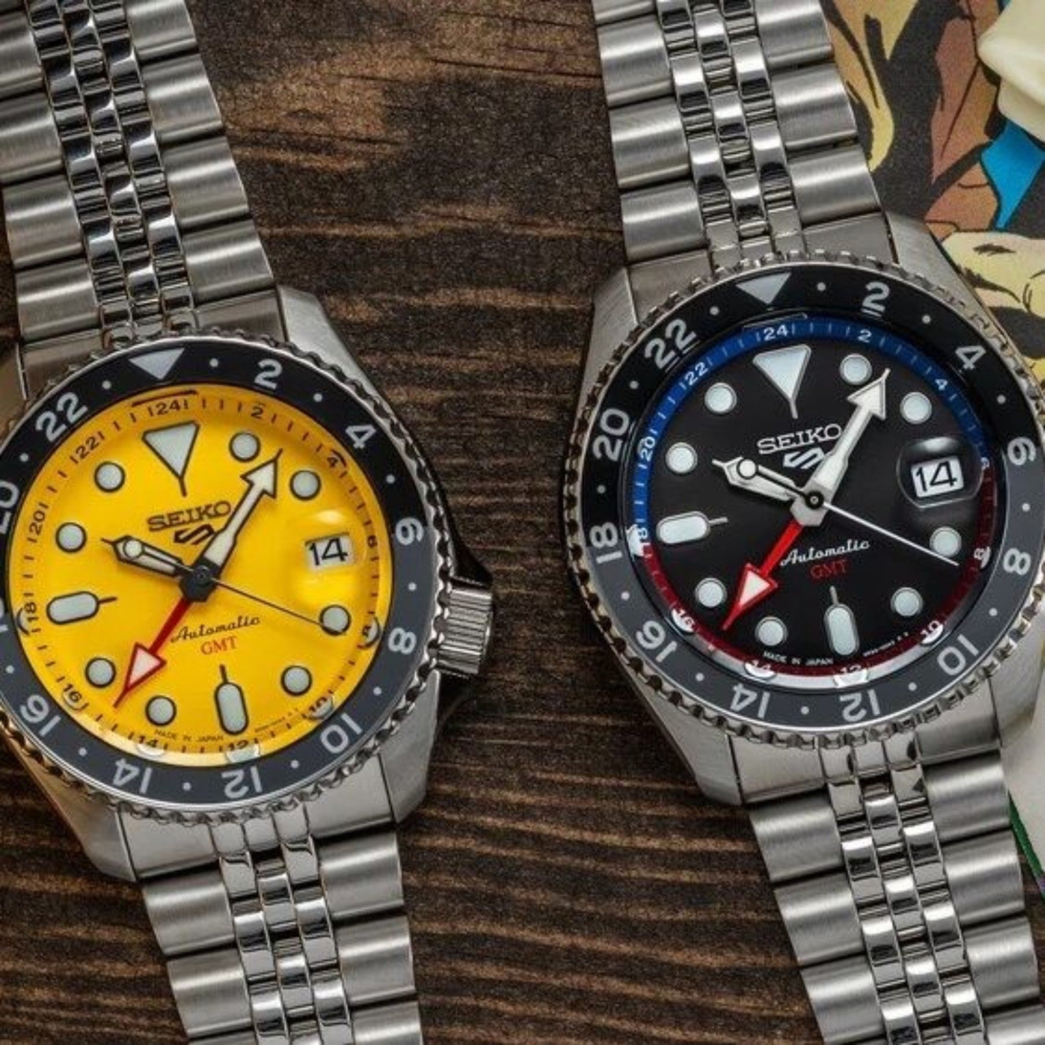 Montre Automatique Homme Seiko 5 Sports GMT SSK017K1 U.S. Special Creation Jaune