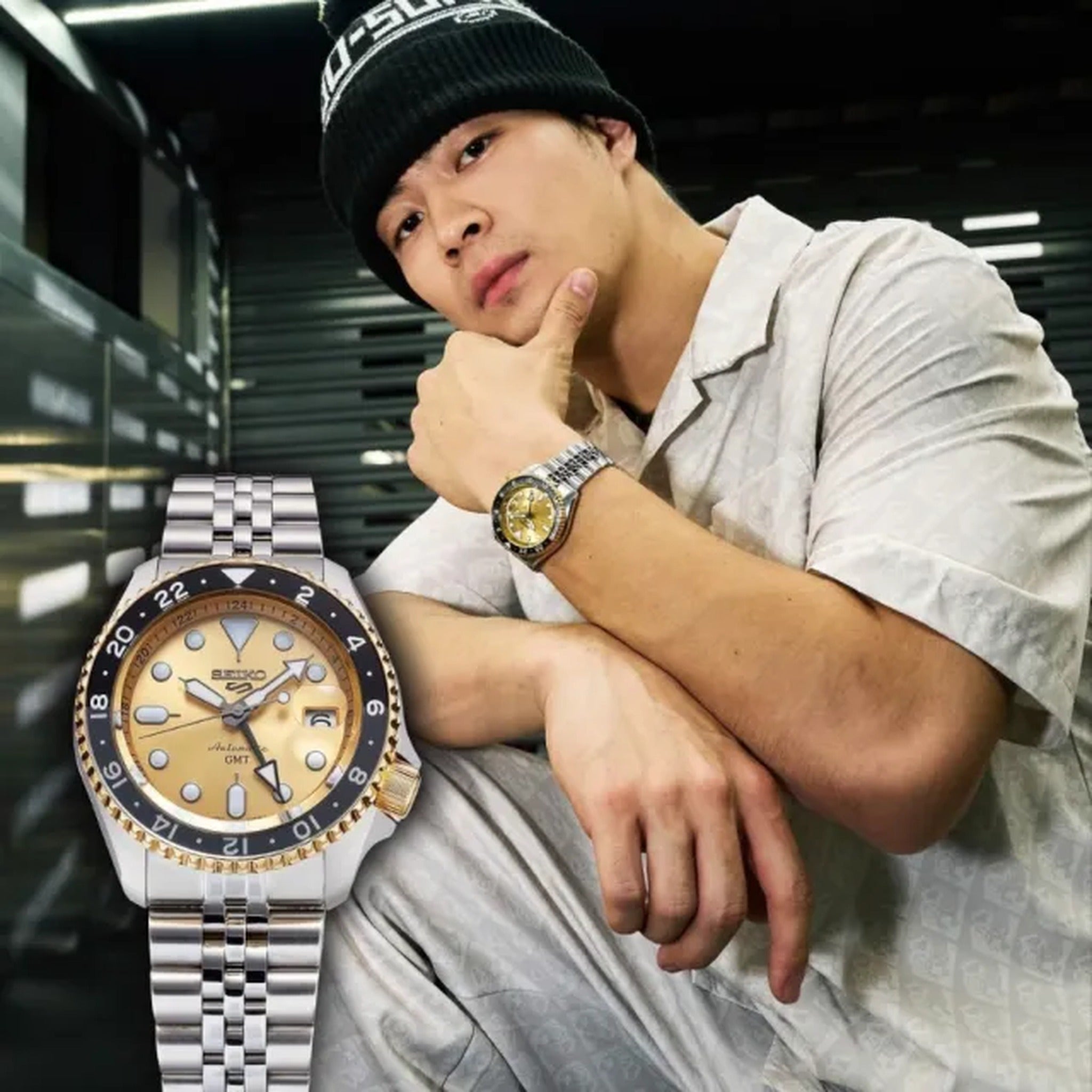 Montre Automatique Homme Seiko 5 Sports GMT SSK044K1 Édition Limitée 70e anniversaire Taiwan